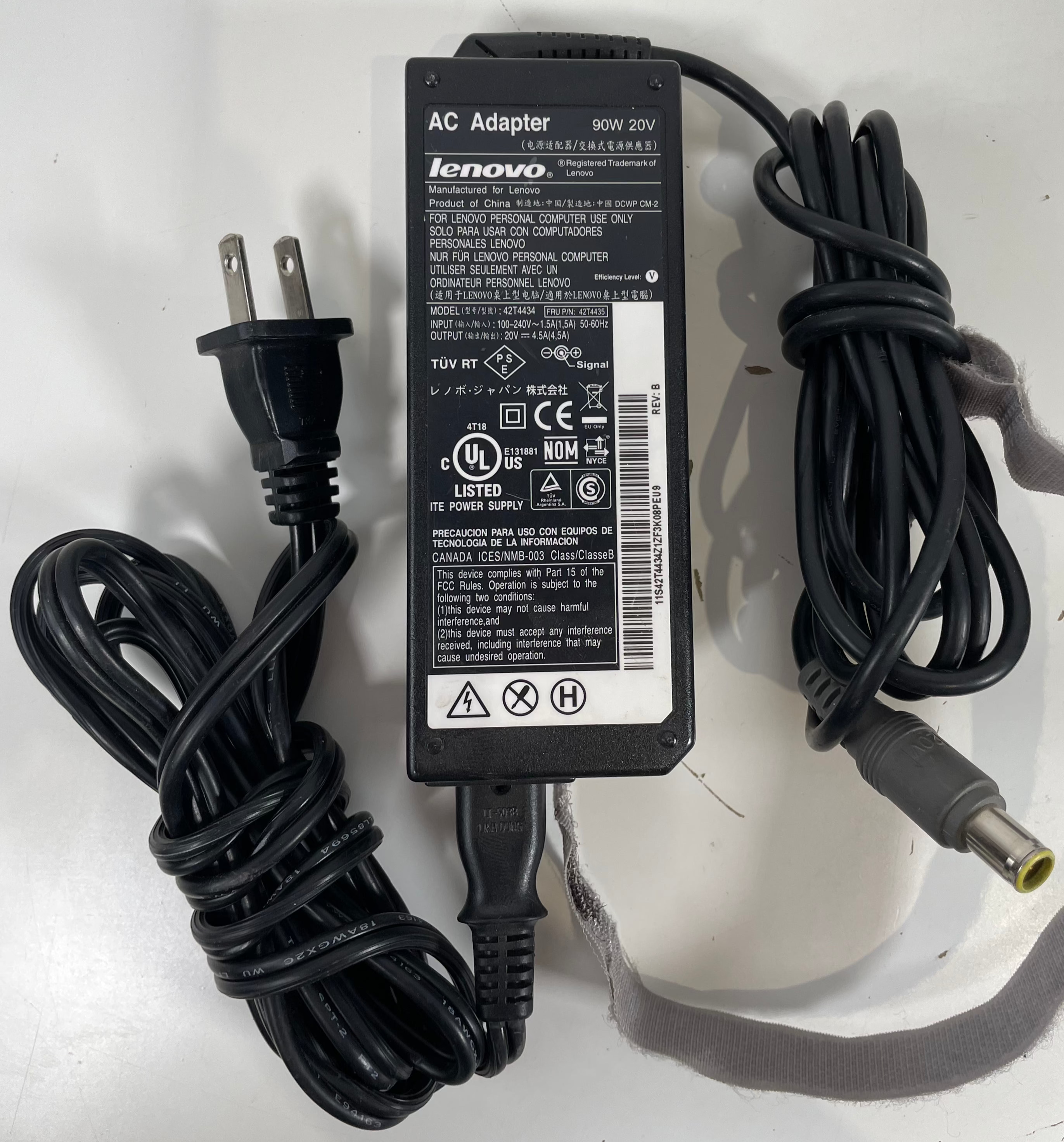20V 4.5A 90W Genuine Lenovo 42T4434 Laptop power Adapter
