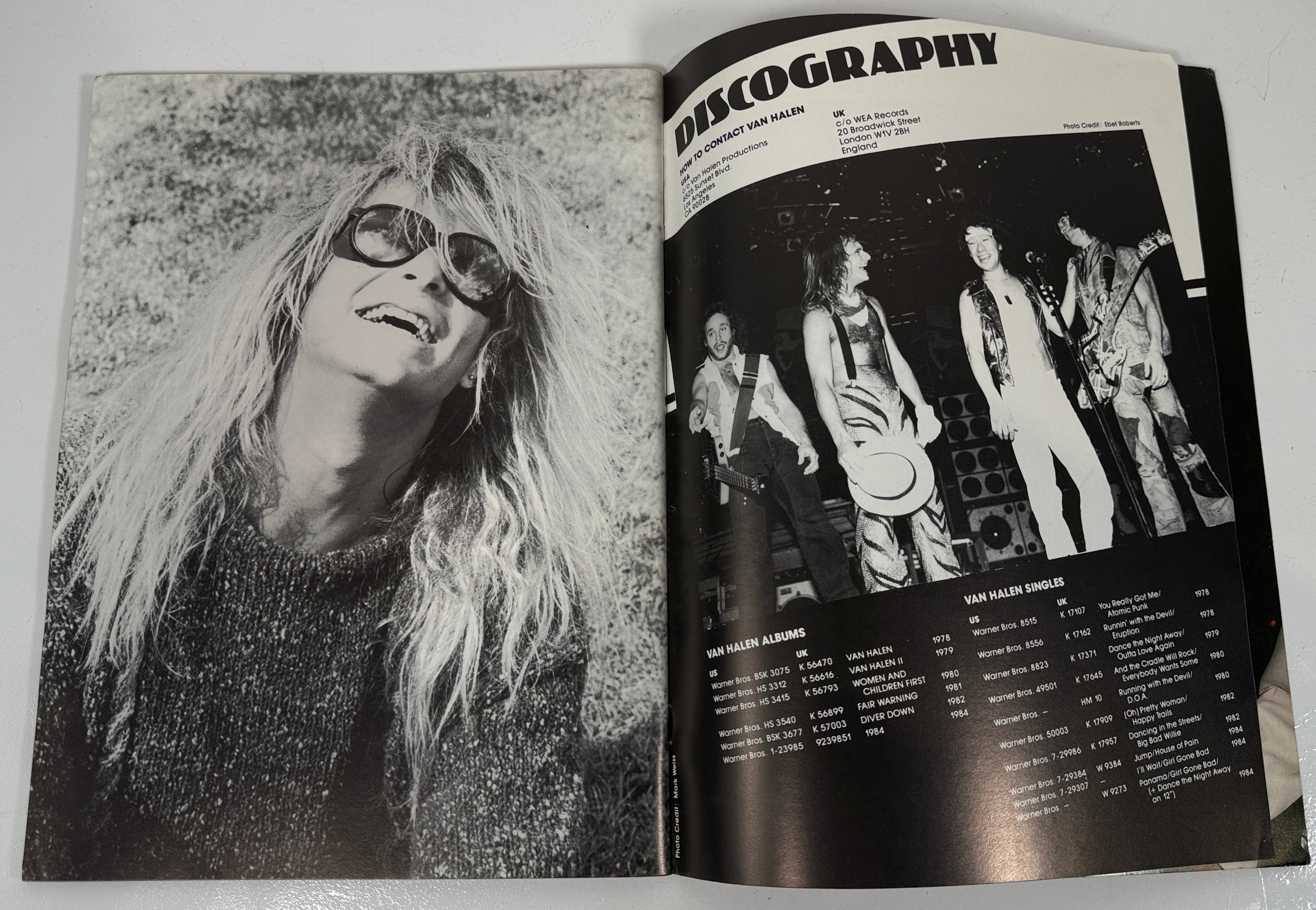 Vintage Van Halen Photo Book – Metal Mania 1984 w/ Poster