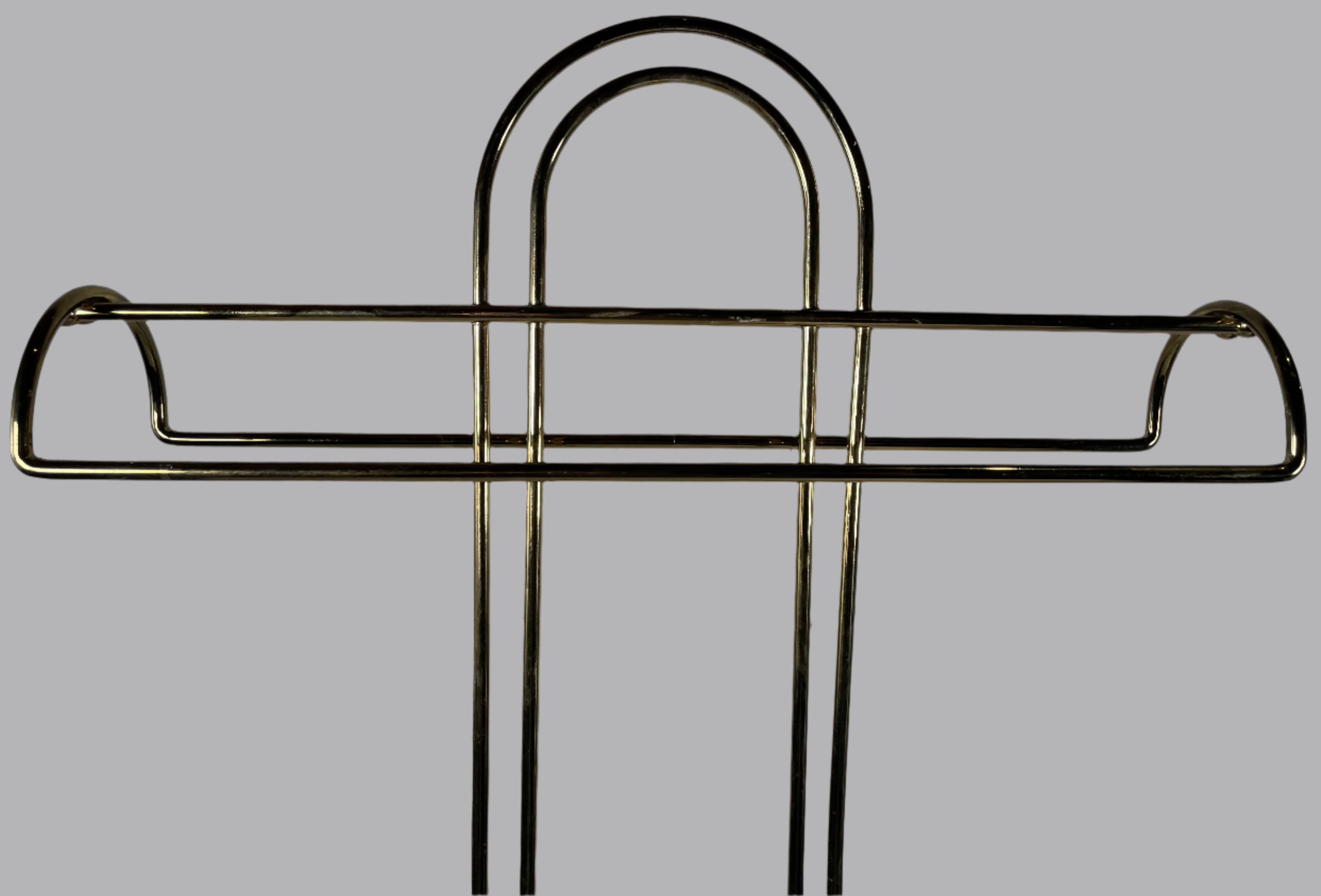 Vintage Mid Century Modern Art Deco, Gold Floor Towel Hanger Quilt Rack Stand