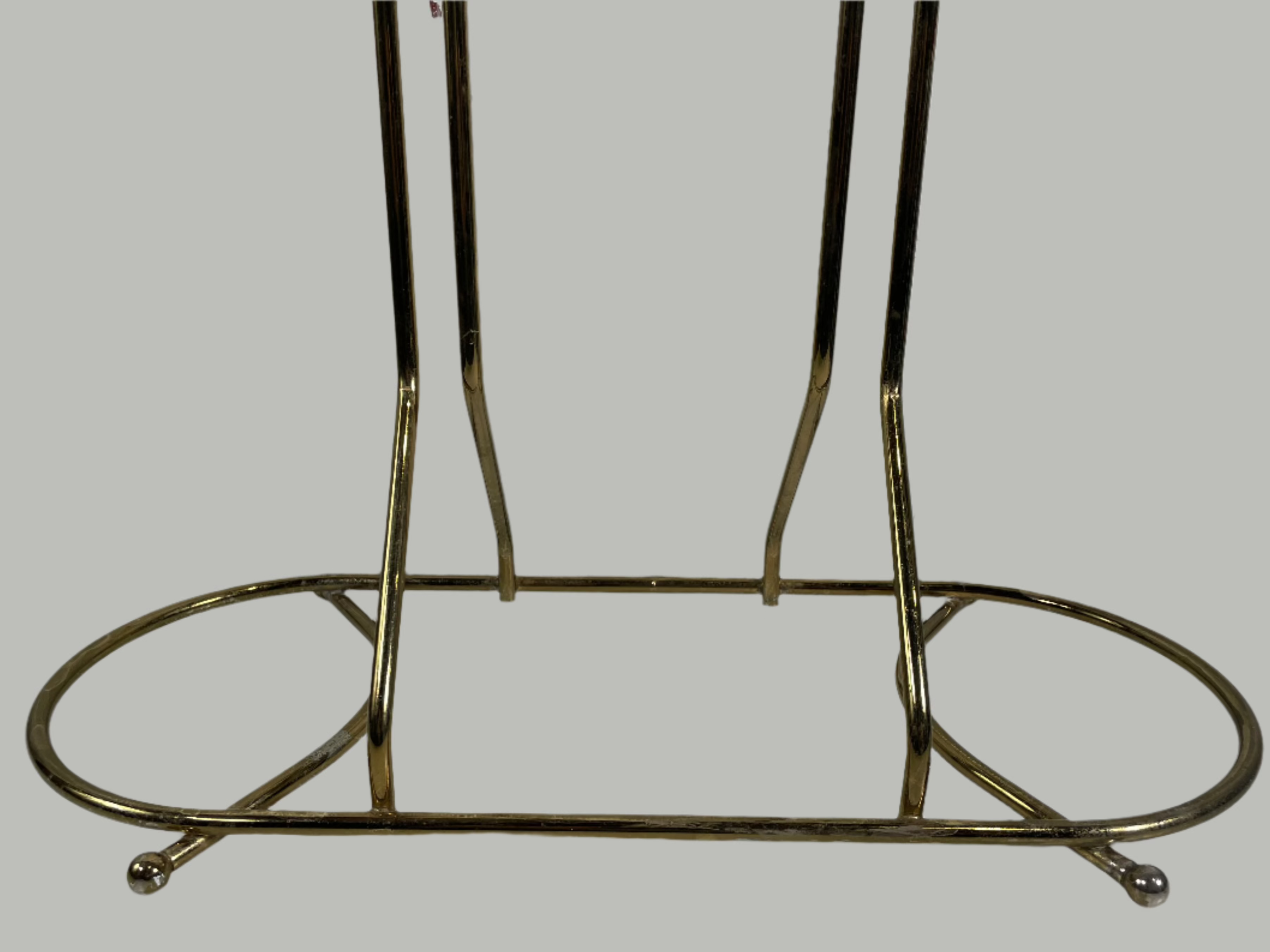 Vintage Mid Century Modern Art Deco, Gold Floor Towel Hanger Quilt Rack Stand