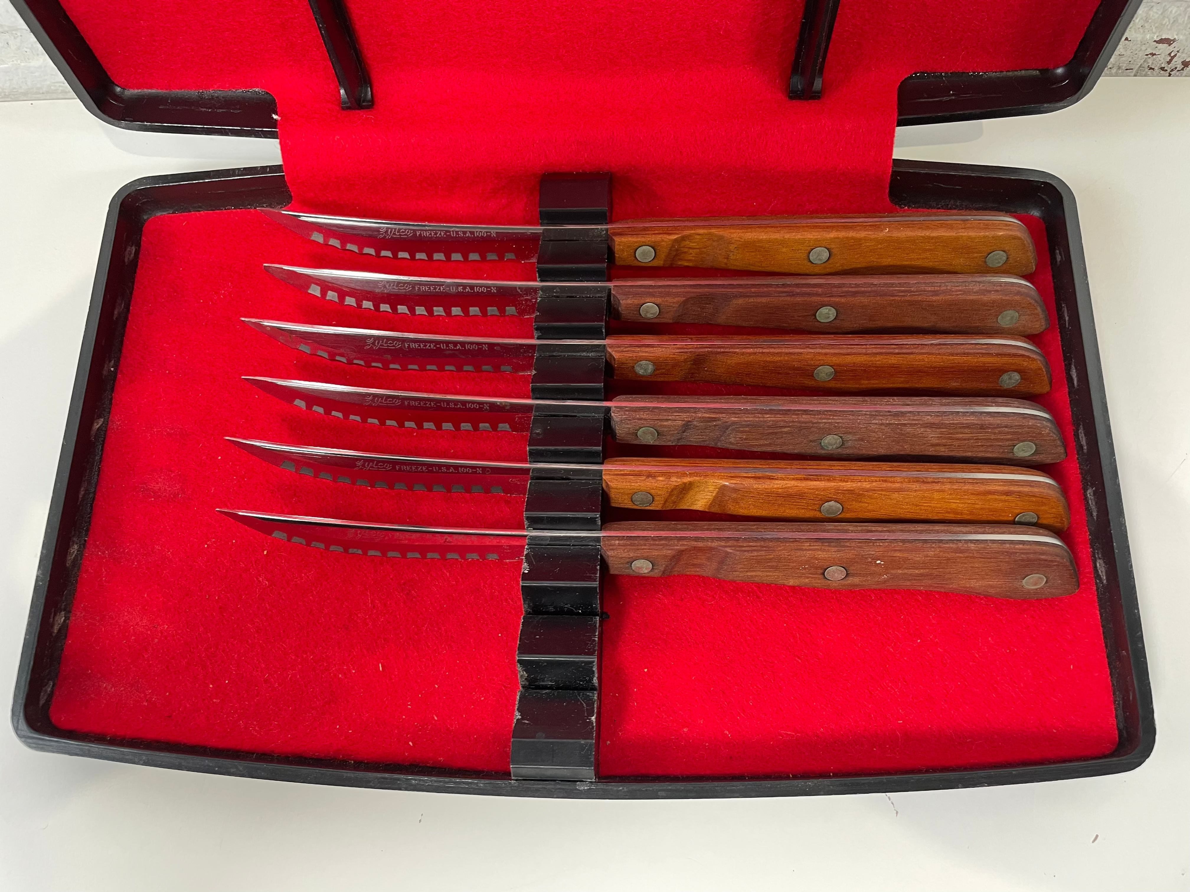 Set of 6 , Vintage Zylco US, Stainless Steel Knife Set, Collectible