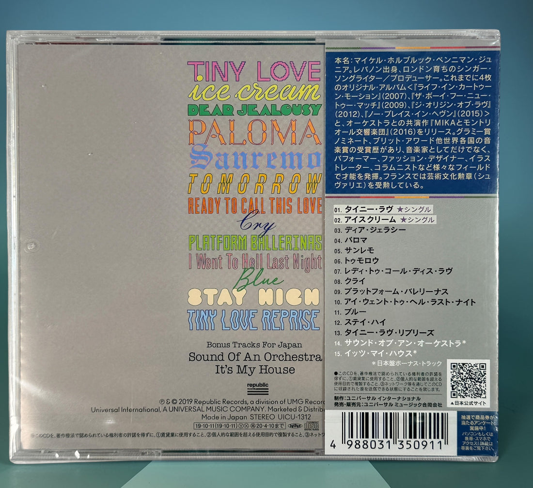 MIKA My Name Is Michael Holbrook Japan CD with obi strip and bonus tracks. 2019 Universal Japan release in excellent condition, complete collectible.