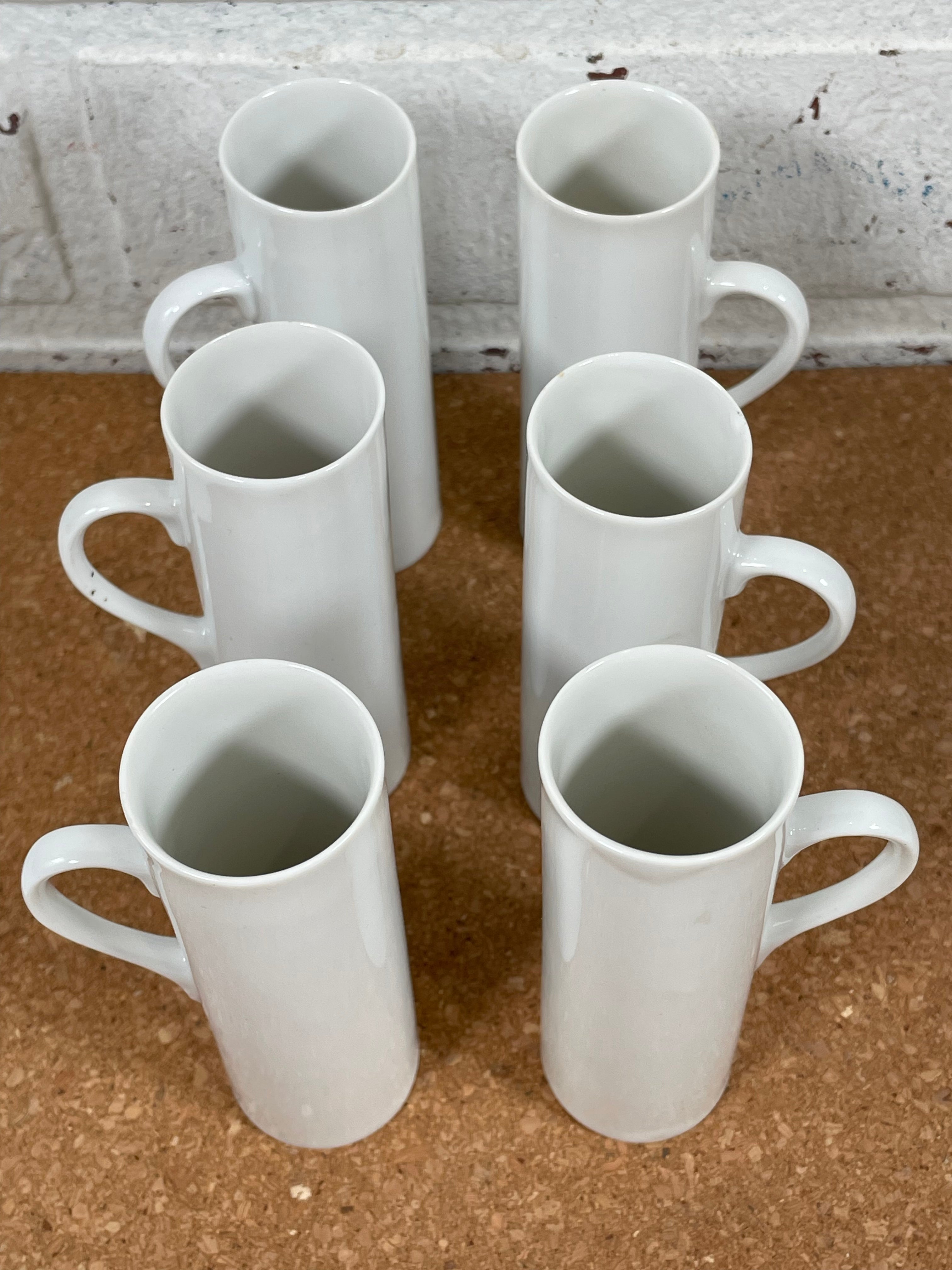 6 Lagardo Tackett Schmid Porcelain Espresso Demitasse Cups, Mid Century Modern