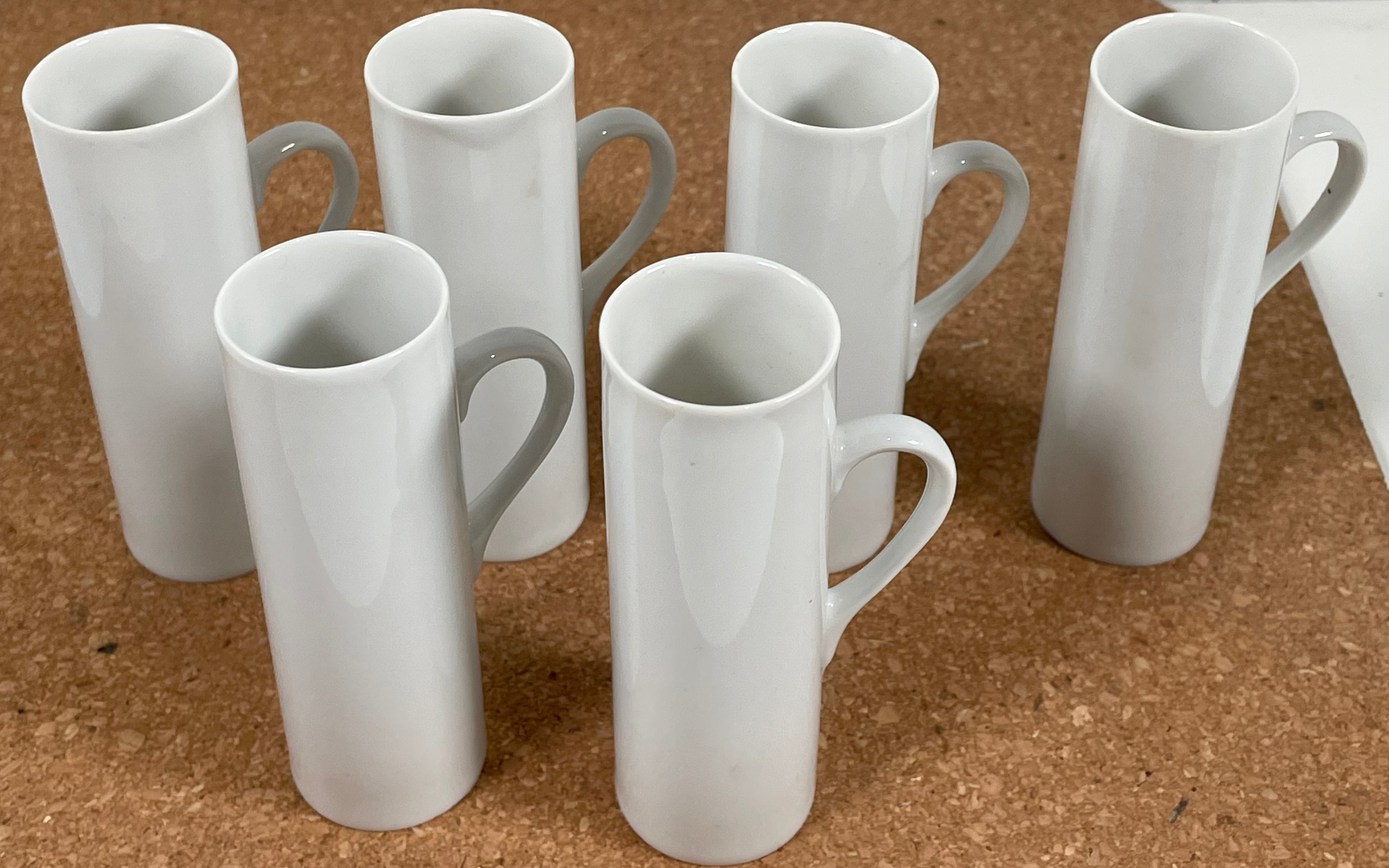 6 Lagardo Tackett Schmid Porcelain Espresso Demitasse Cups, Mid Century Modern