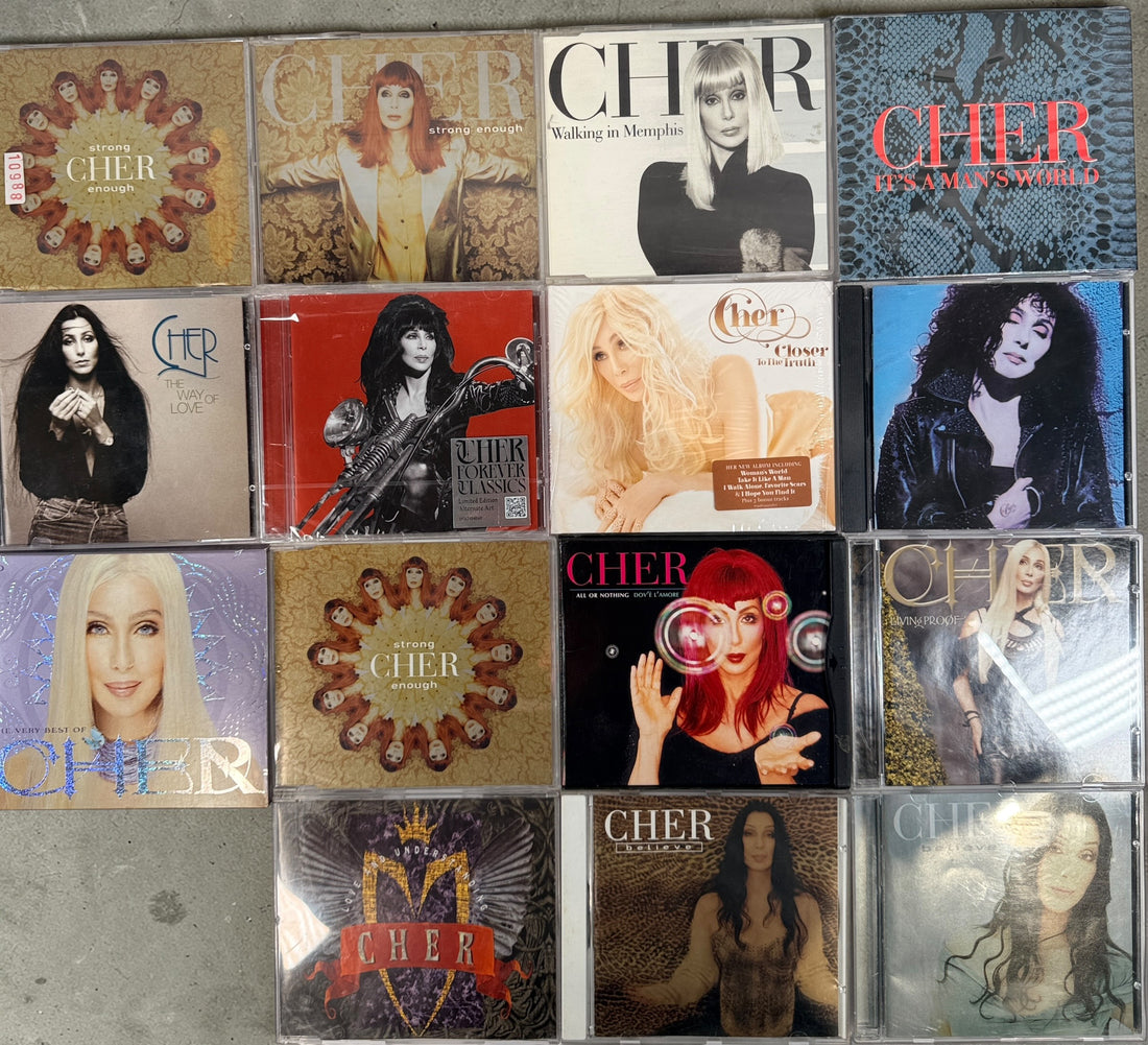 Cher CD lot of 10 albums and singles including Believe and Living Proof. Great starter collection with classic hits. Good condition with light wear.