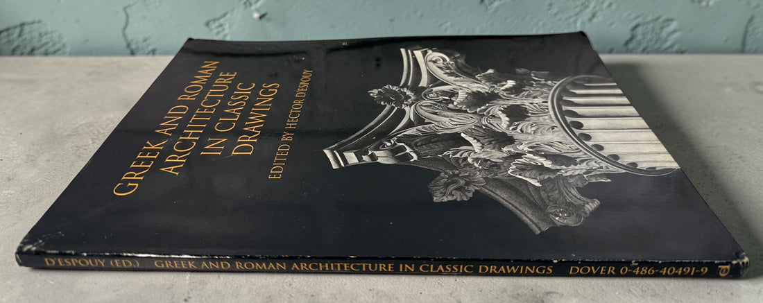 Greek and Roman architecture book by Hector d’Espouy, Dover edition featuring detailed classical drawings. Ideal for architects, artists, and design reference.