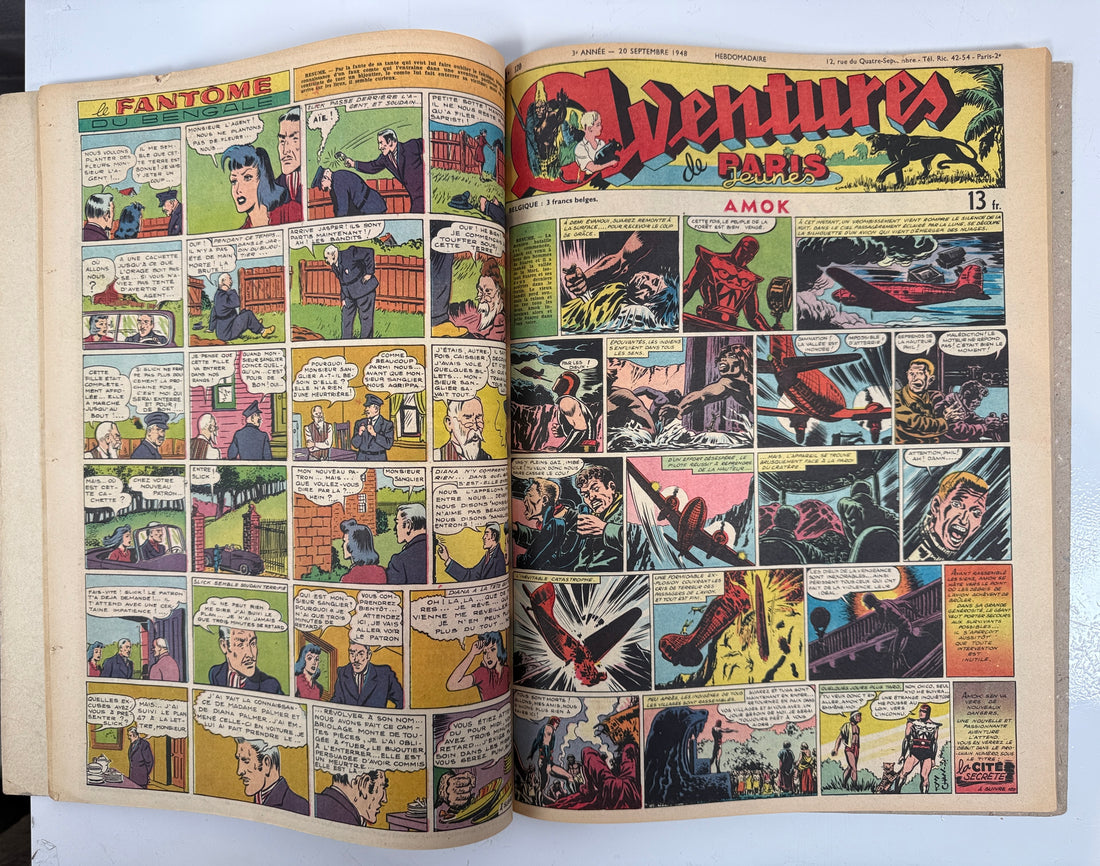 Album Aventures n° 7 de 1948 – Amok &amp; Phantom, BD française, rare, à collectionner