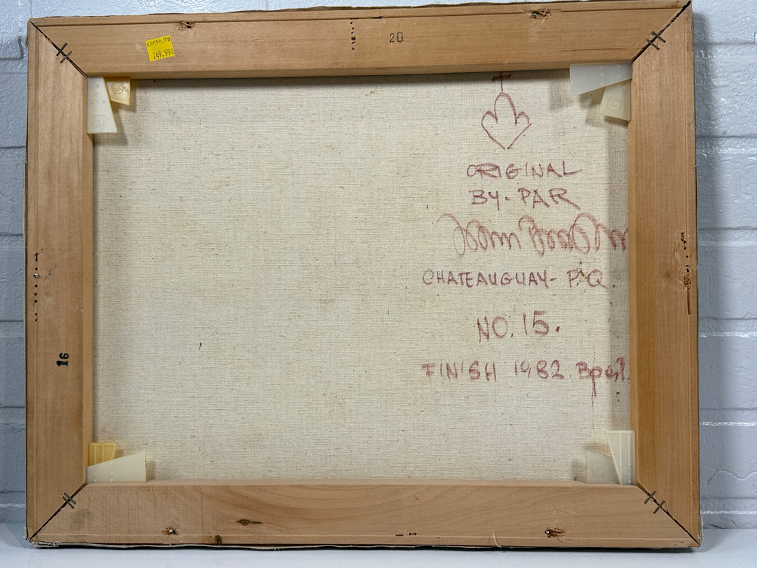 1982  Stan (István) Porubszky  Oil Painting – Autumn Birch River Scene