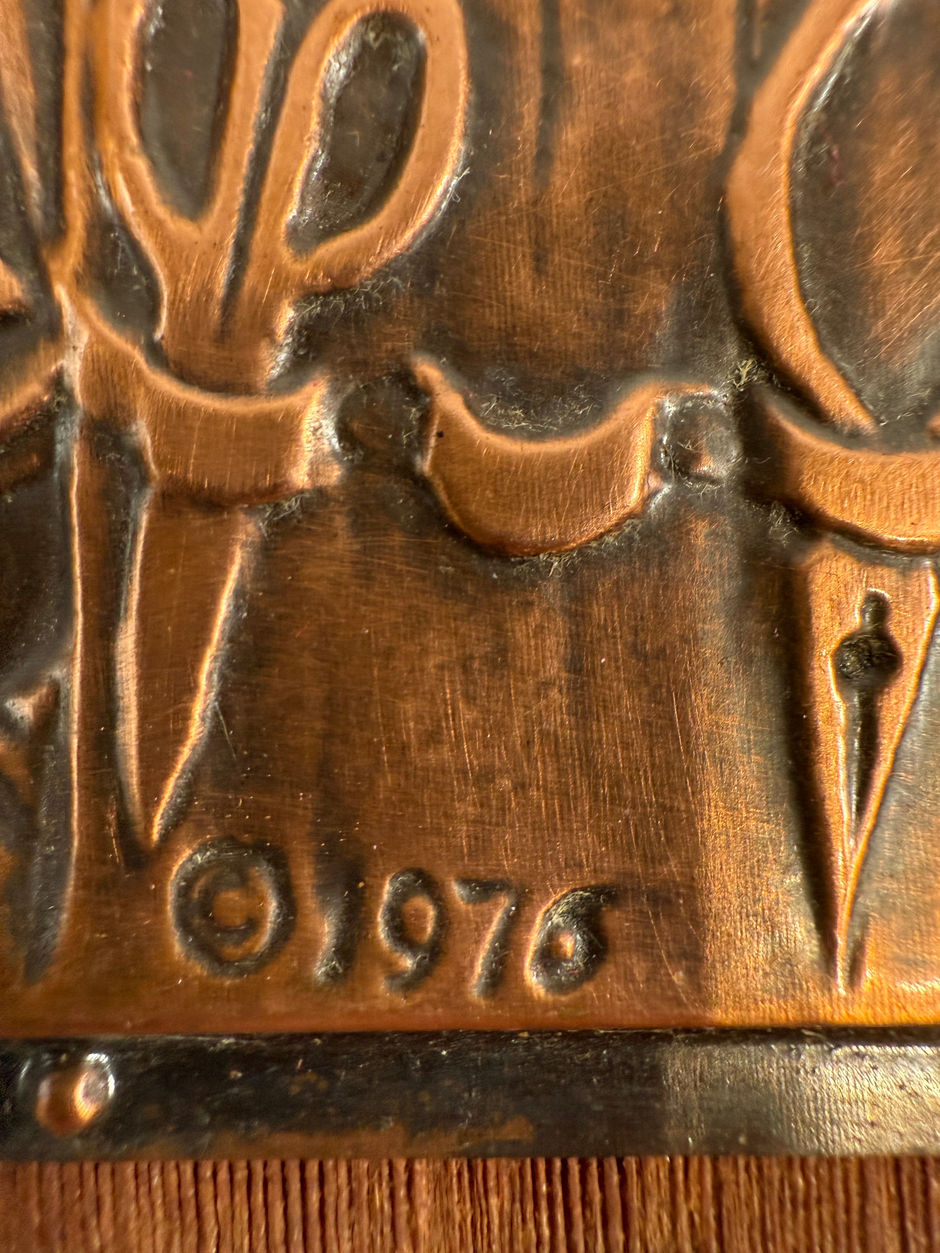 Vintage 1976 Alain Nadeau Repoussé Copper Plaques – Québec Artisan Folk Art Set of 3