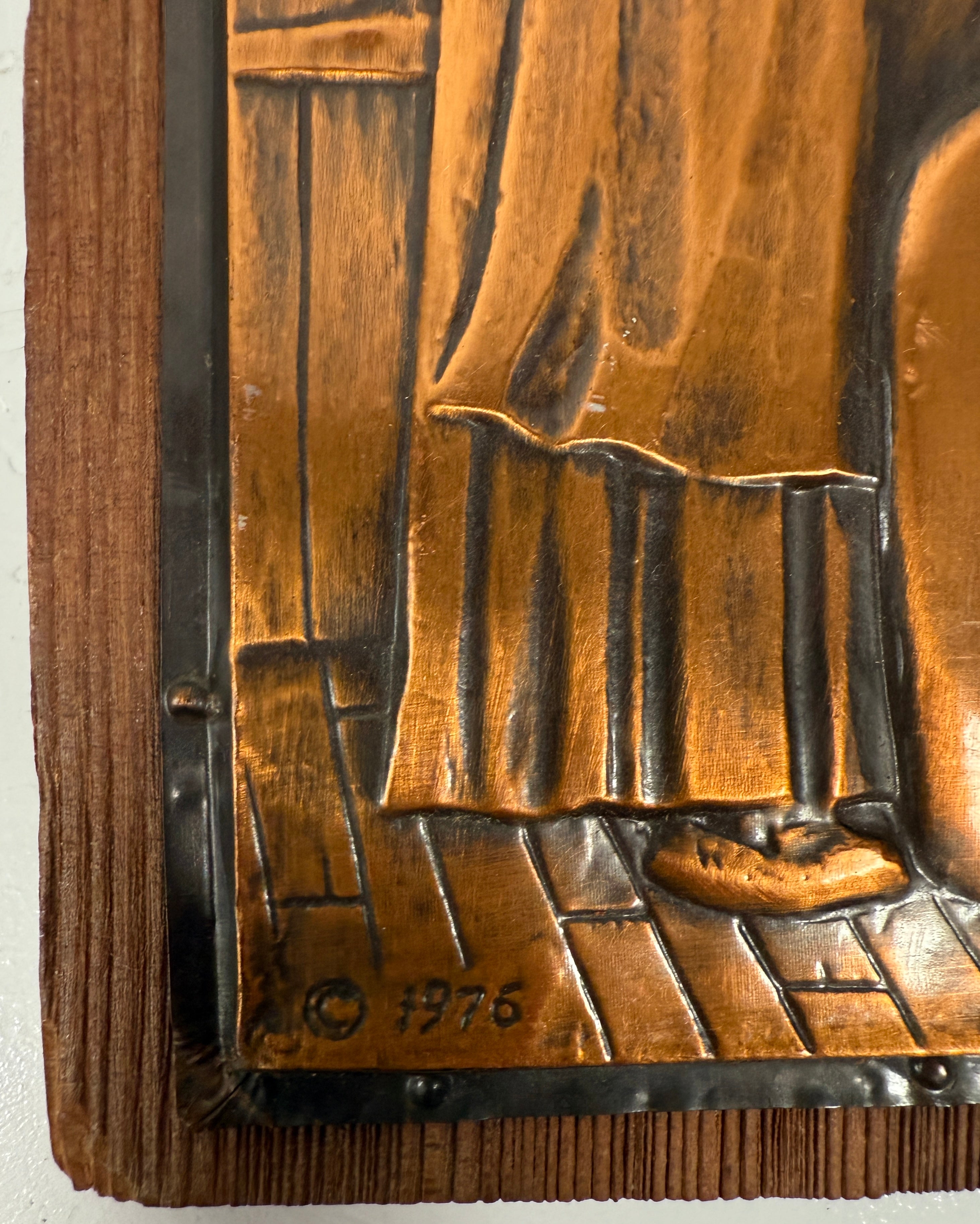 Vintage 1976 Alain Nadeau Repoussé Copper Plaques – Québec Artisan Folk Art Set of 3