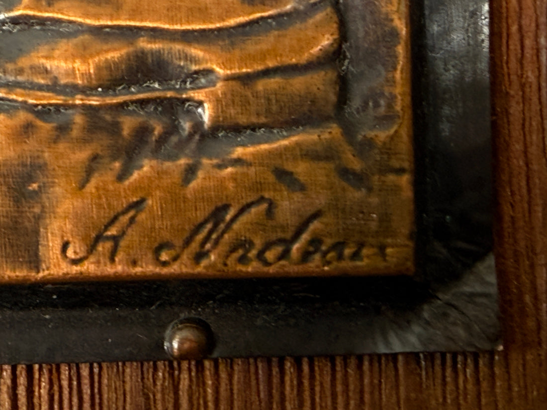 Vintage 1976 Alain Nadeau Repoussé Copper Plaques – Québec Artisan Folk Art Set of 3