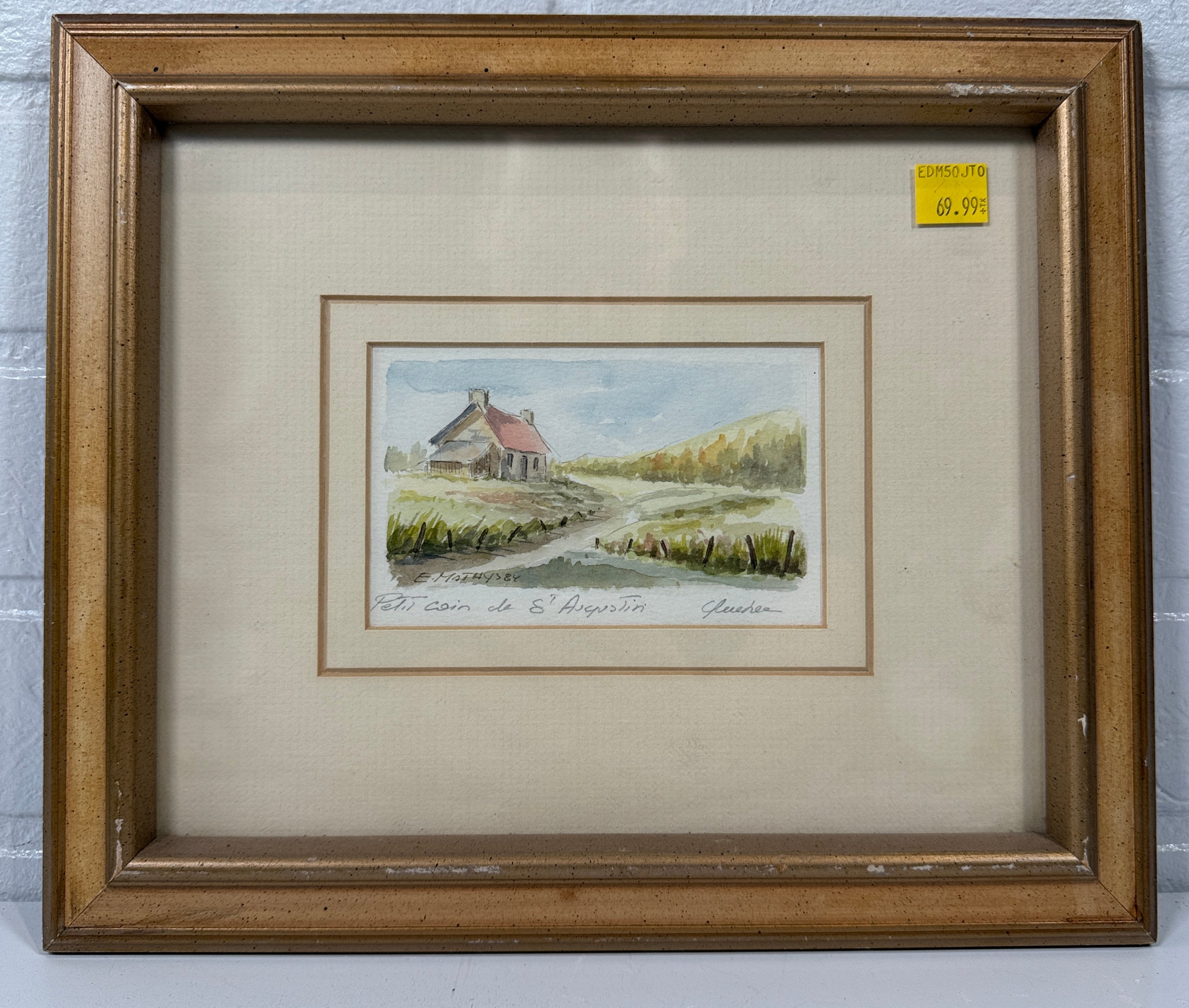 1984 Edouard Mathys Watercolor – Petit coin de St-Augustin