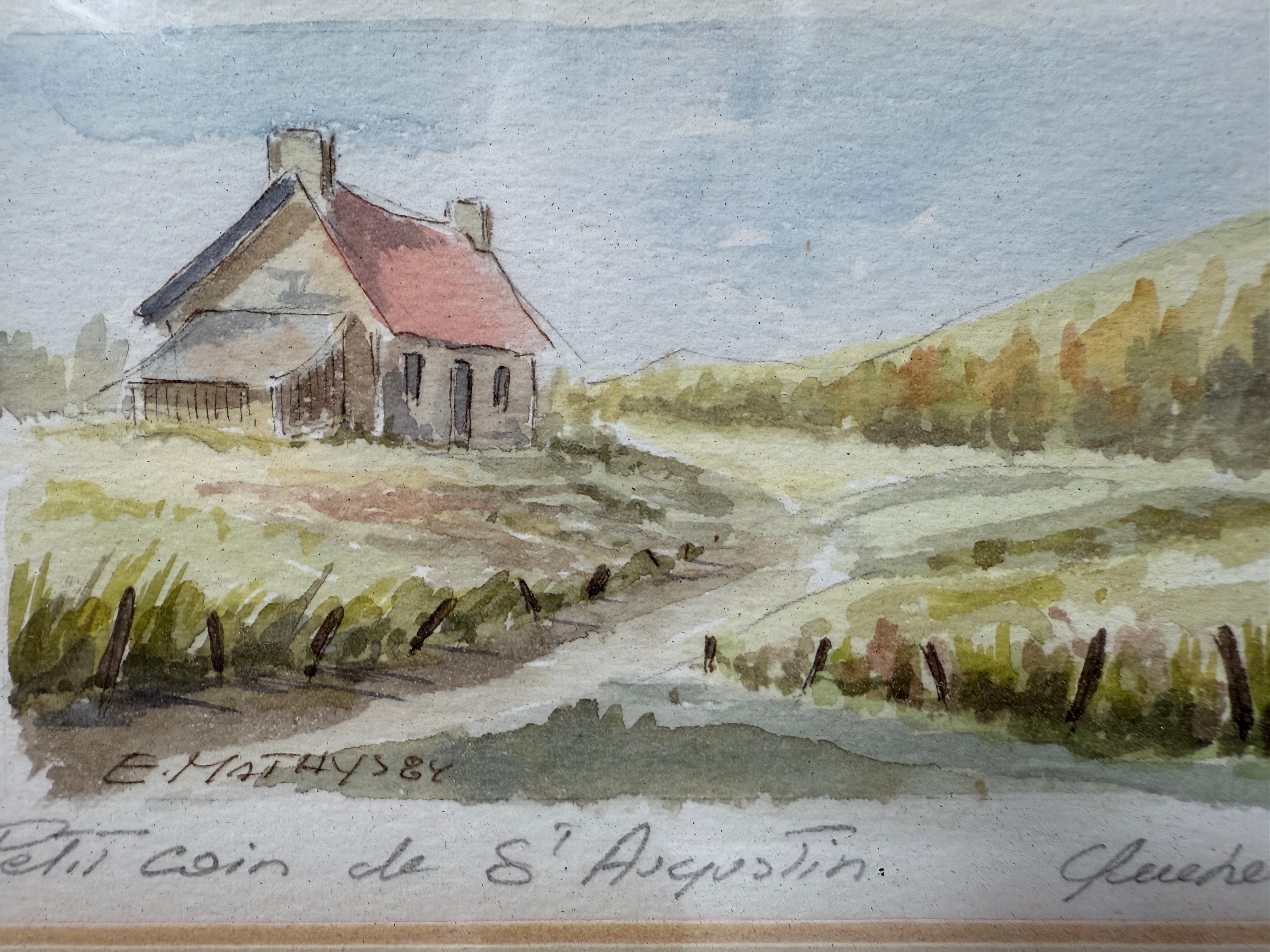 1984 Edouard Mathys Watercolor – Petit coin de St-Augustin