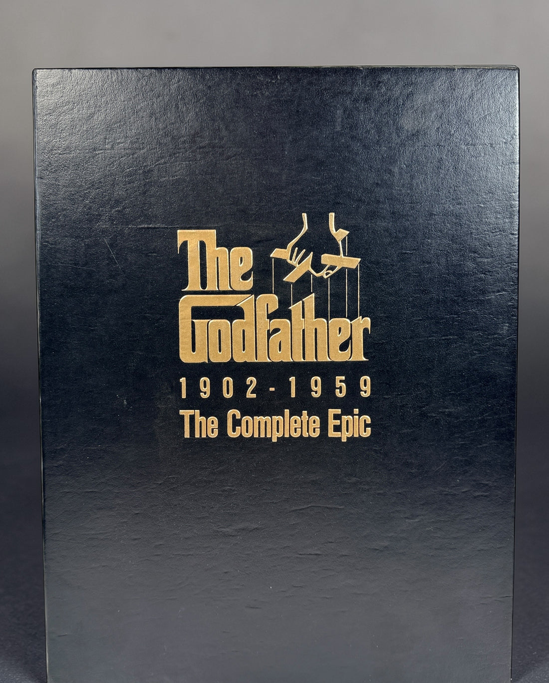 Vintage Godfather Complete Epic VHS box set with 3 tapes and booklet. Chronological edition from Paramount, collectible classic film release.