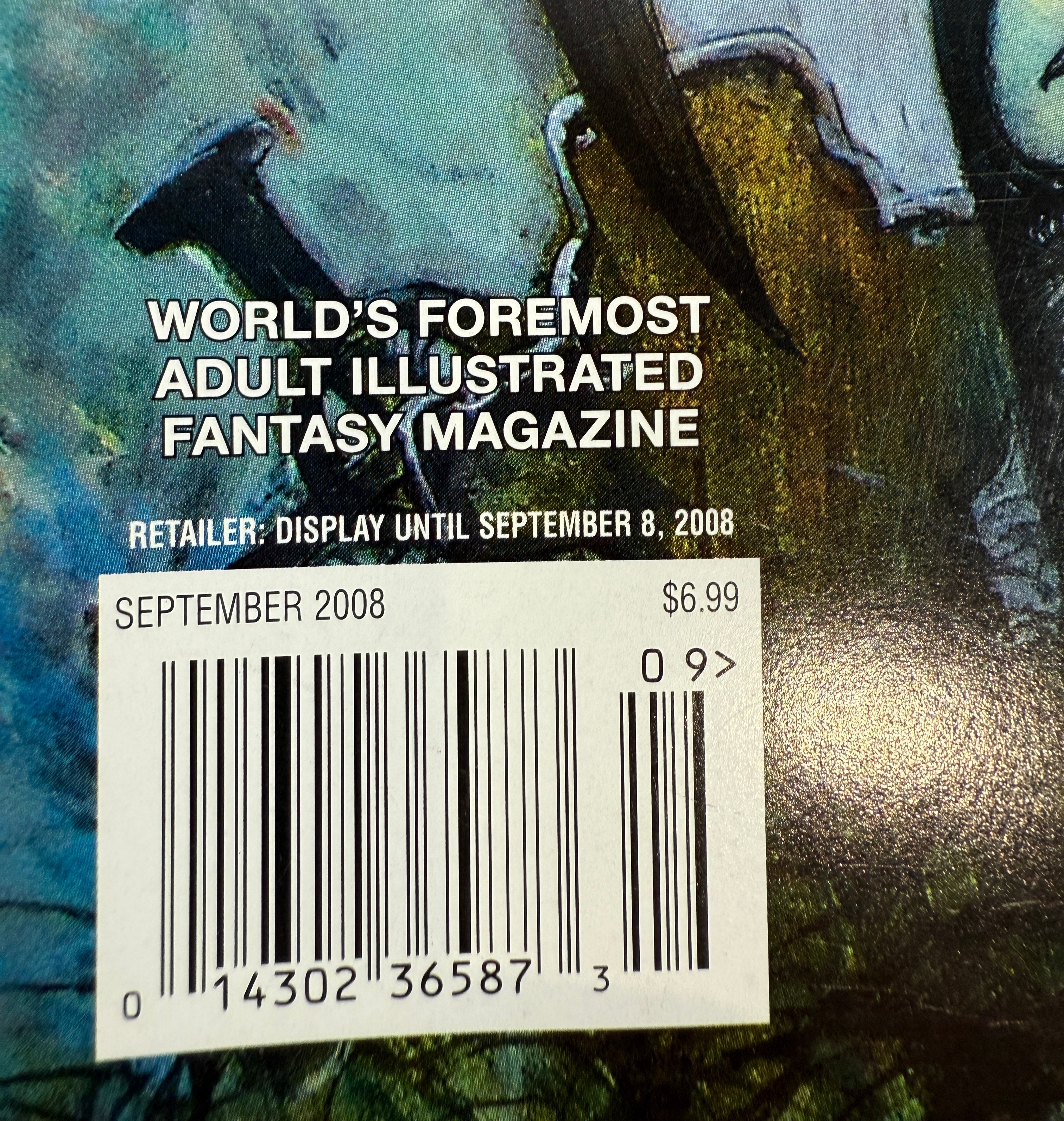 Magazine Heavy Metal de septembre 2008, couverture variante Bane noire fluorescente