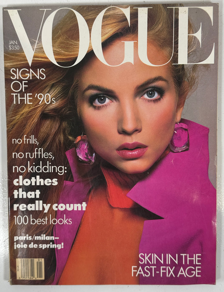 Magazine Vogue Vintage – Janvier 1988 Rachel Williams Couverture par Avedon