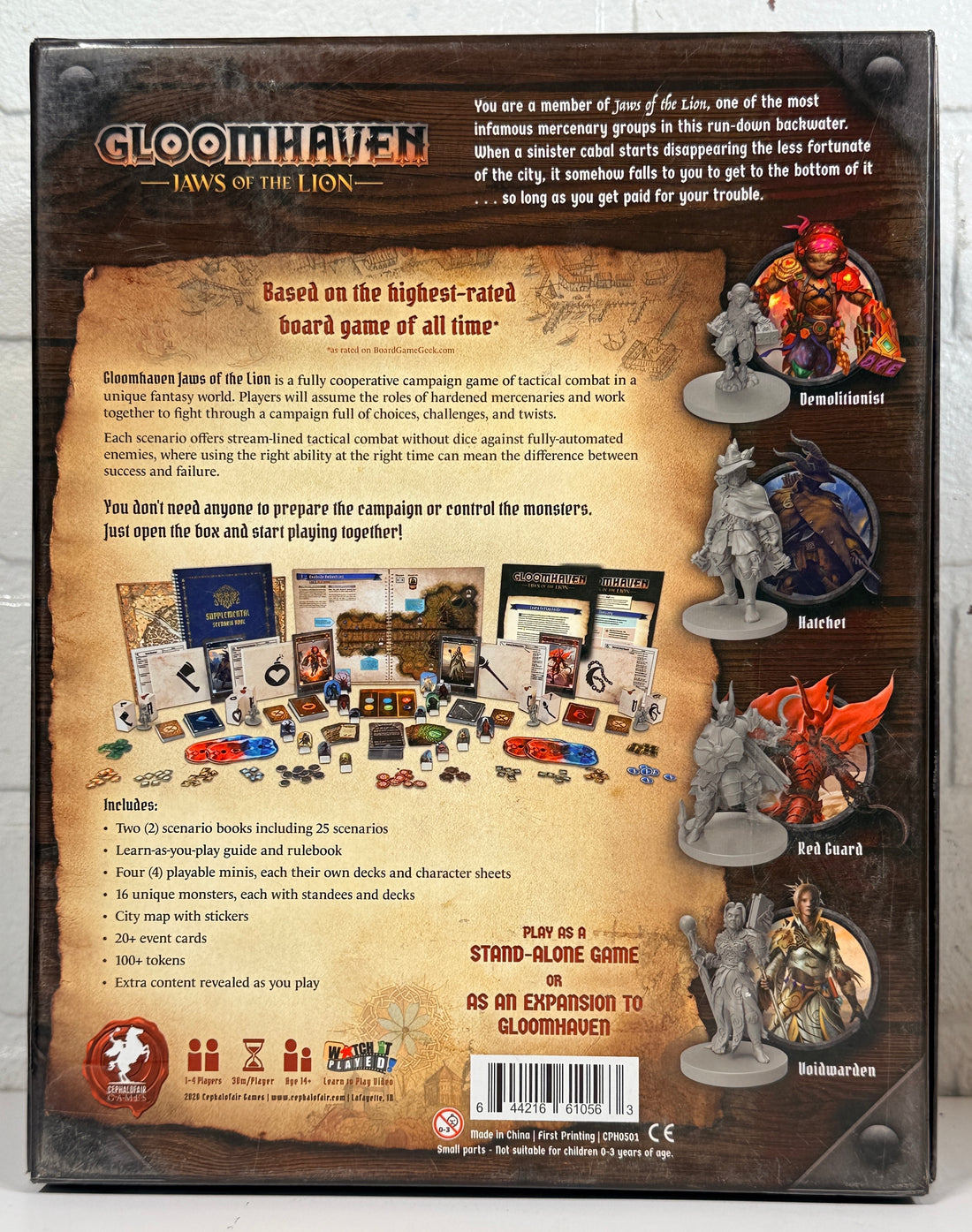 Gloomhaven Jaws of the Lion complete board game set. Cooperative campaign dungeon crawler with organized components. Great condition and ready to play.