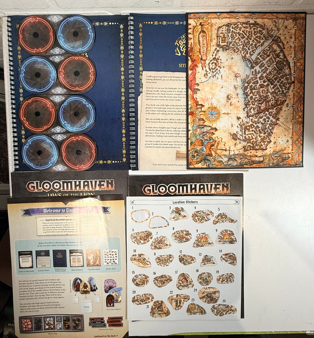 Gloomhaven Jaws of the Lion complete board game set. Cooperative campaign dungeon crawler with organized components. Great condition and ready to play.