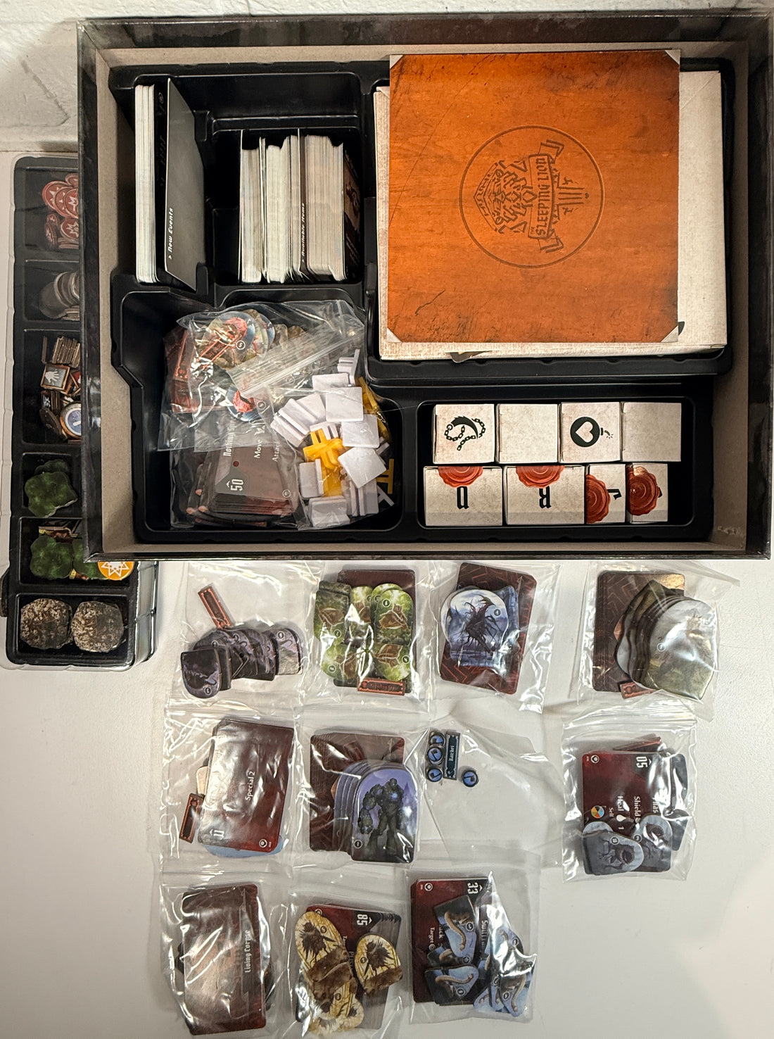 Gloomhaven Jaws of the Lion complete board game set. Cooperative campaign dungeon crawler with organized components. Great condition and ready to play.