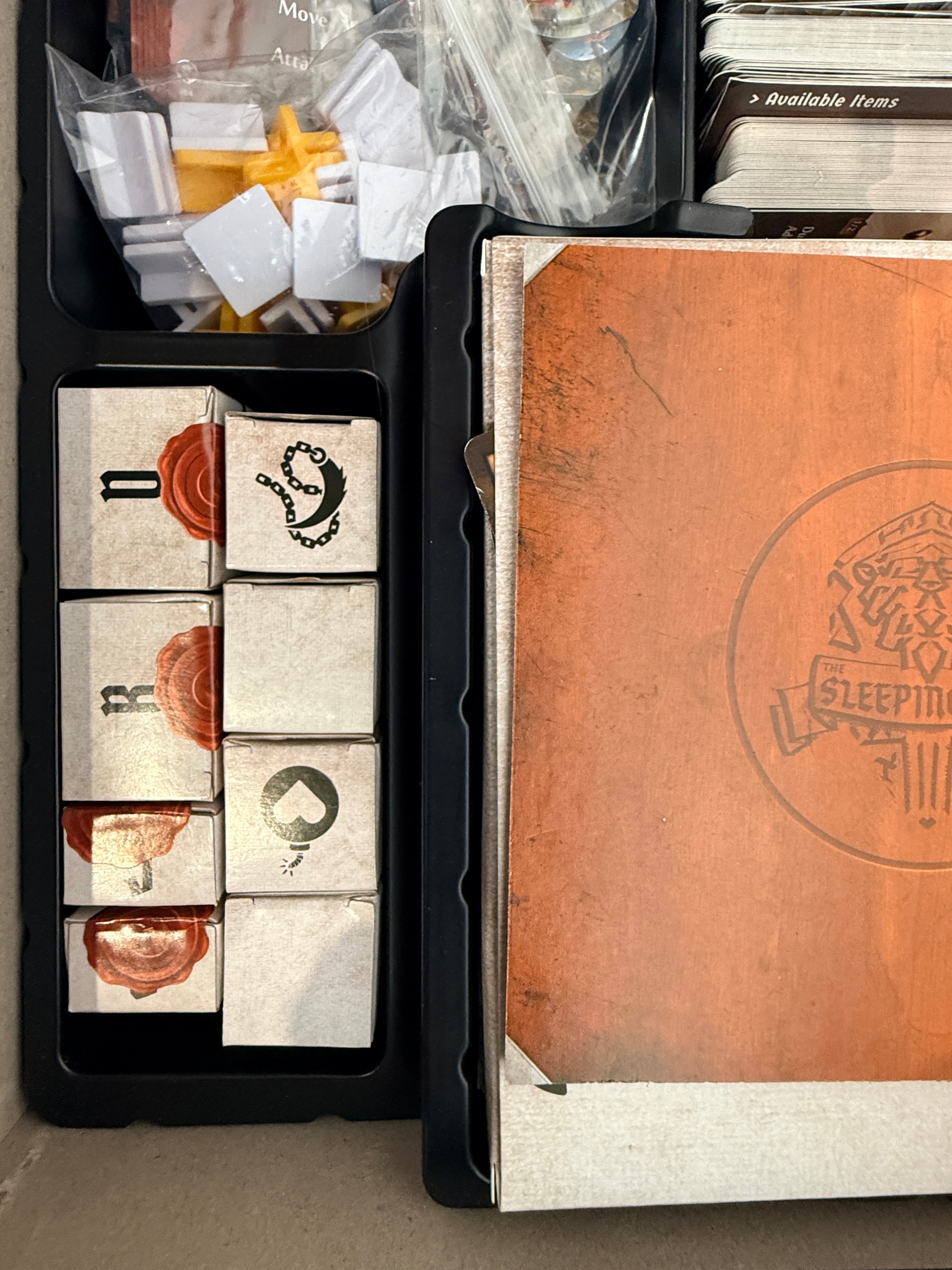Gloomhaven Jaws of the Lion complete board game set. Cooperative campaign dungeon crawler with organized components. Great condition and ready to play.