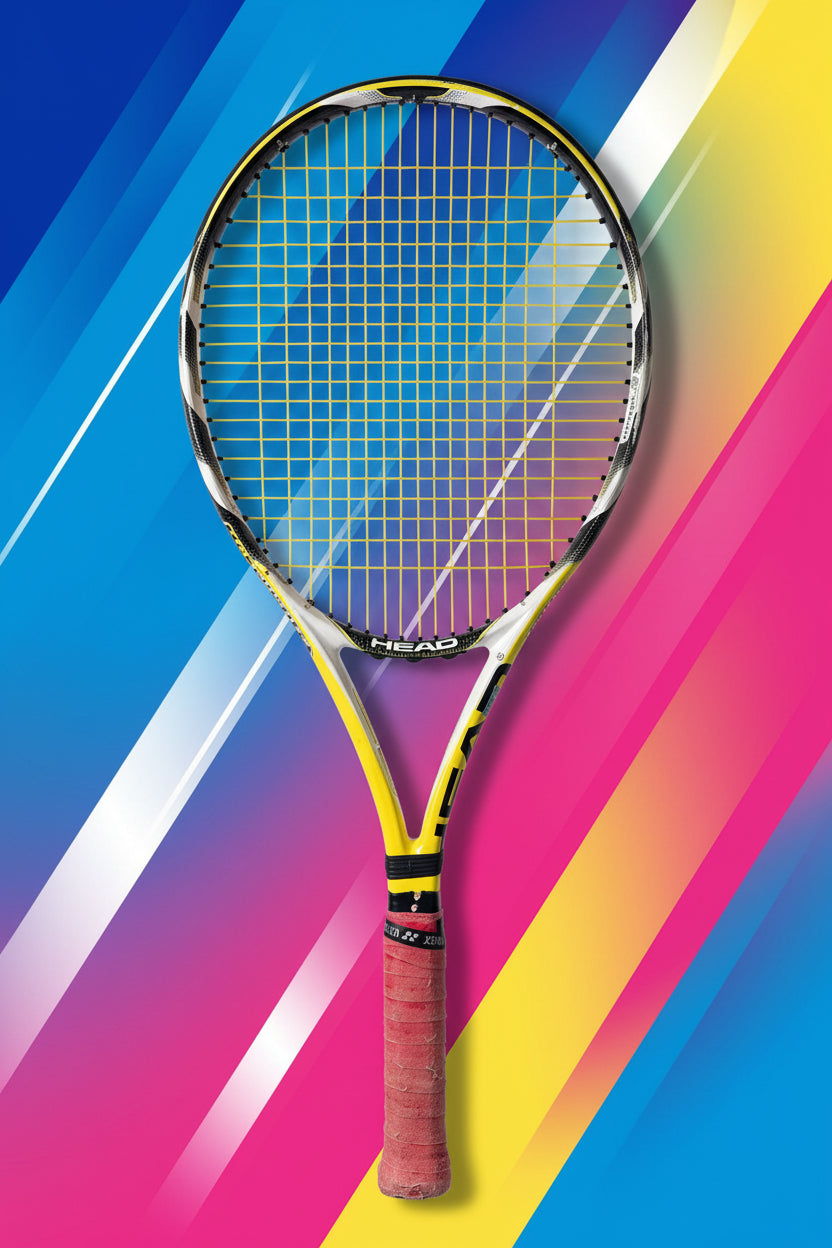 HEAD MicroGel Radical tennis racquet, used player frame with mid-plus head size. Affordable performance racquet with heavy wear, ideal for practice or backup use.