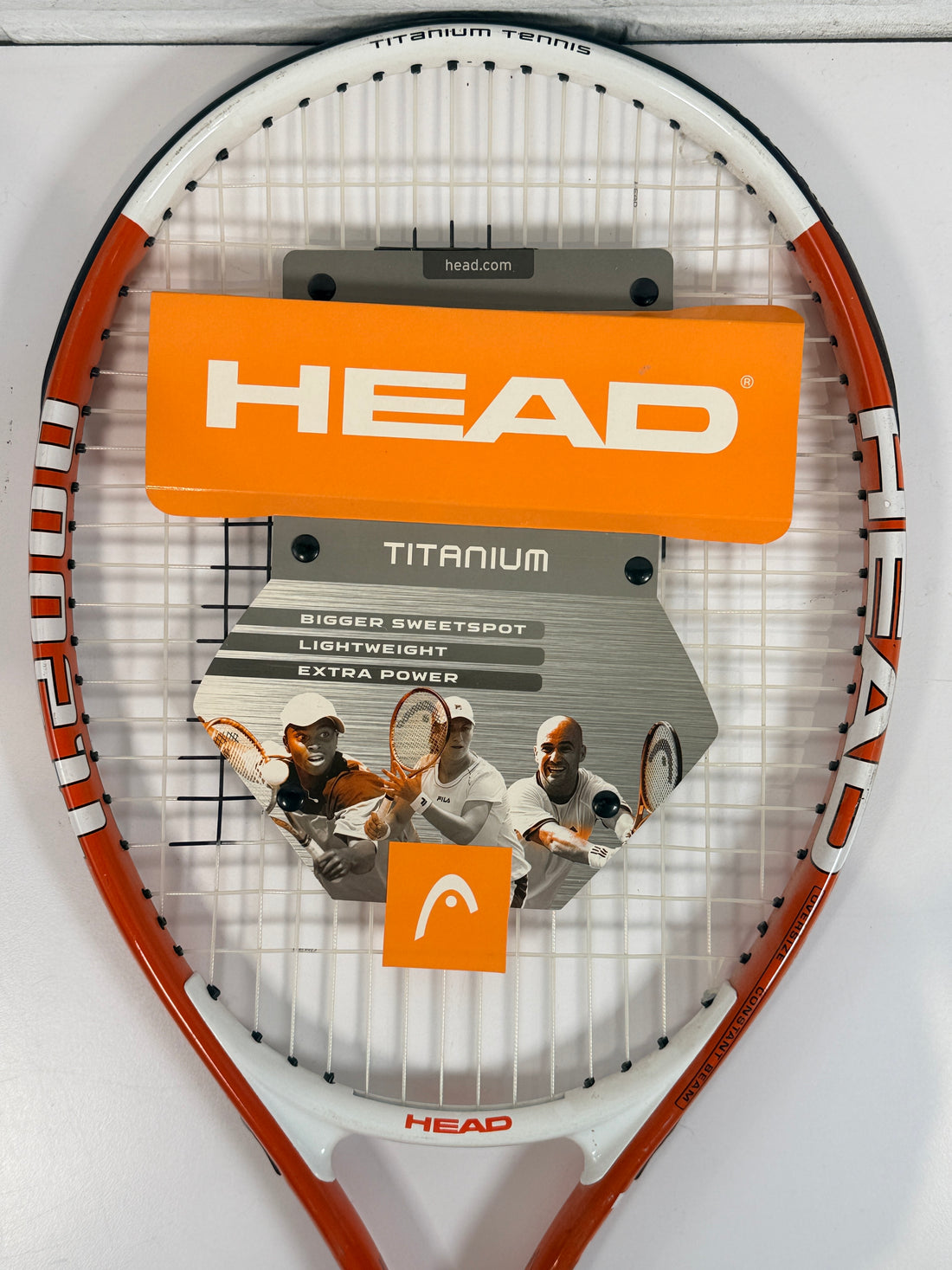 HEAD Ti 1000 titanium tennis racquet oversized head lightweight power frame beginner intermediate with original tag great condition affordable racket option