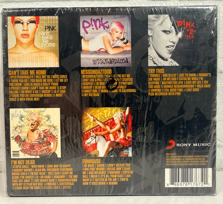 Sealed P!nk Album Collection 5 CD box set with five classic albums. Minor wrap damage. Complete pop discography set from Sony Music. Great value.