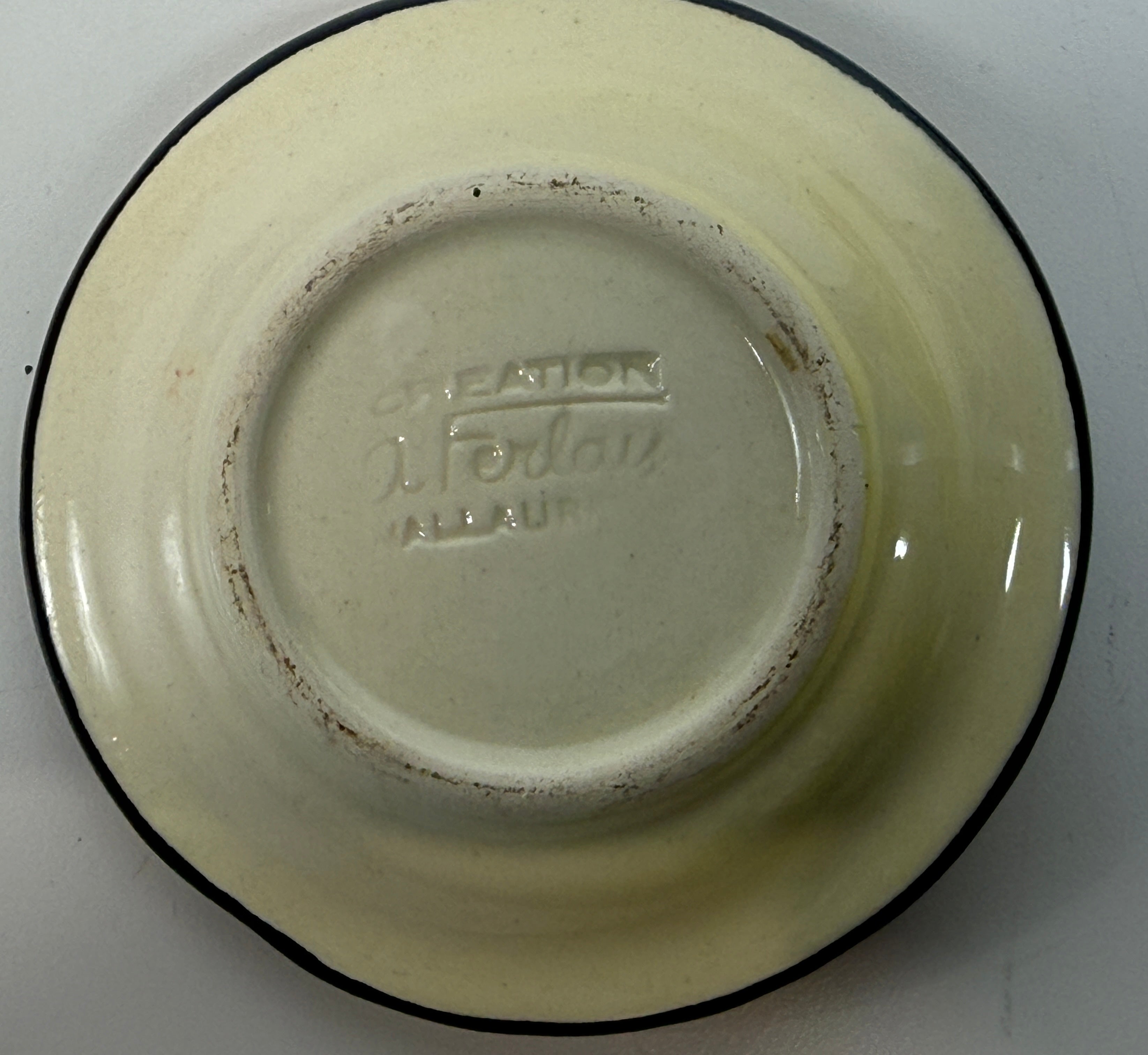 Mid-century Vallauris ashtray by Albert Ferlay with cigale lid, hand-painted landscape design. French Riviera ceramic collectible decor piece.