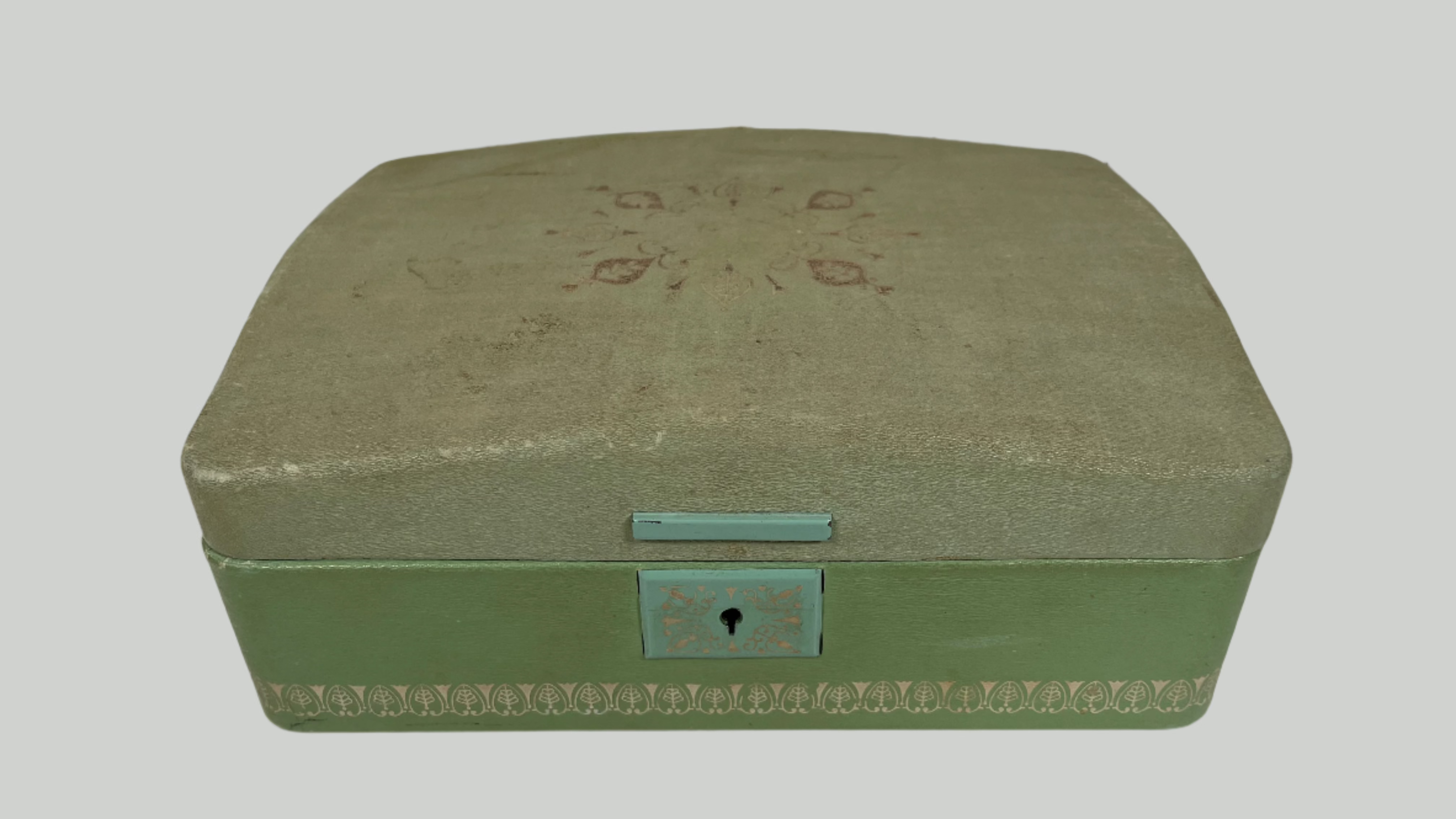 Vintage 1950s Farrington Green, Jewelry Box, Ballerina Motif Interior.