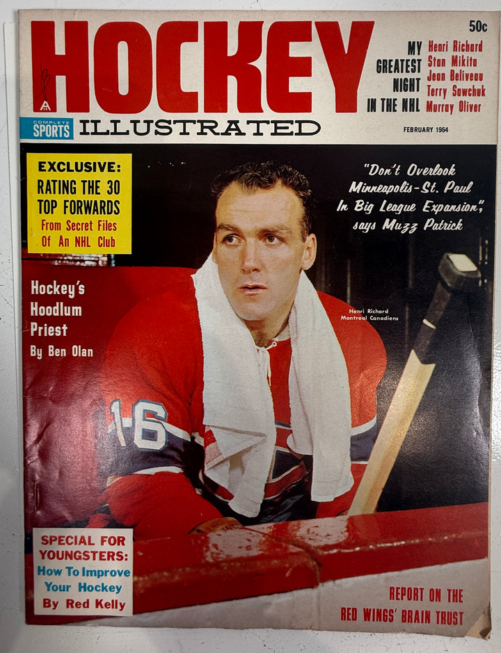1964 Hockey Illustrated – Henri Richard Canadiens Cover Issue, Vol 3. No. 3