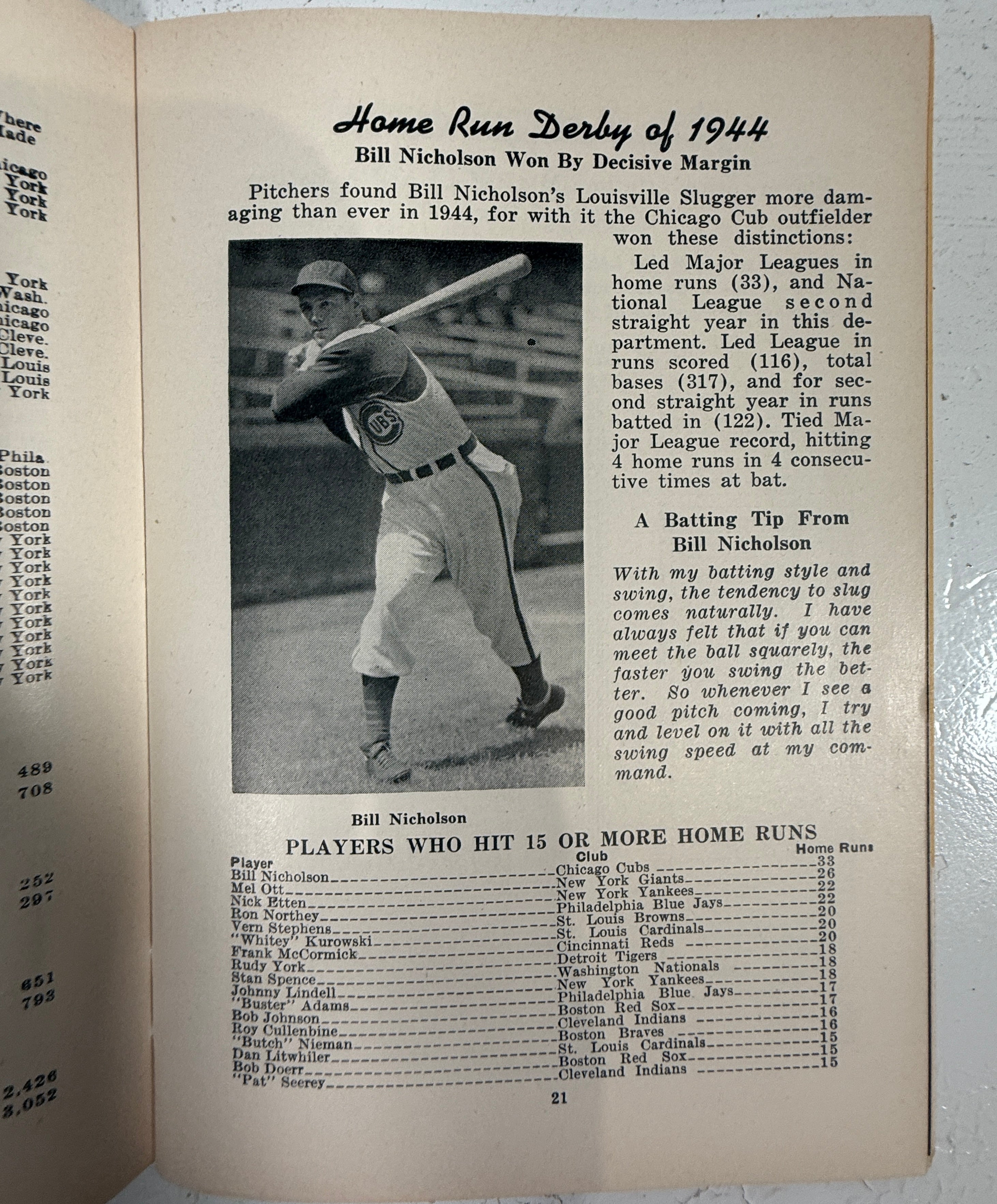 1945 Famous Slugger Year Book – Louisville Slugger Baseball