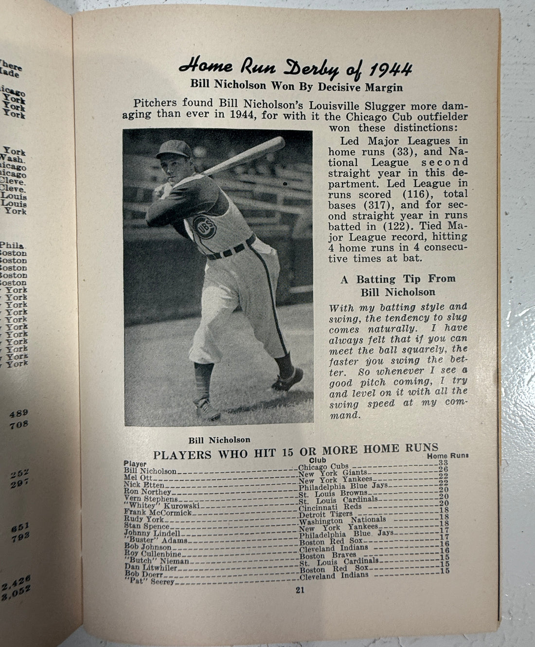 1945 Famous Slugger Year Book – Louisville Slugger Baseball
