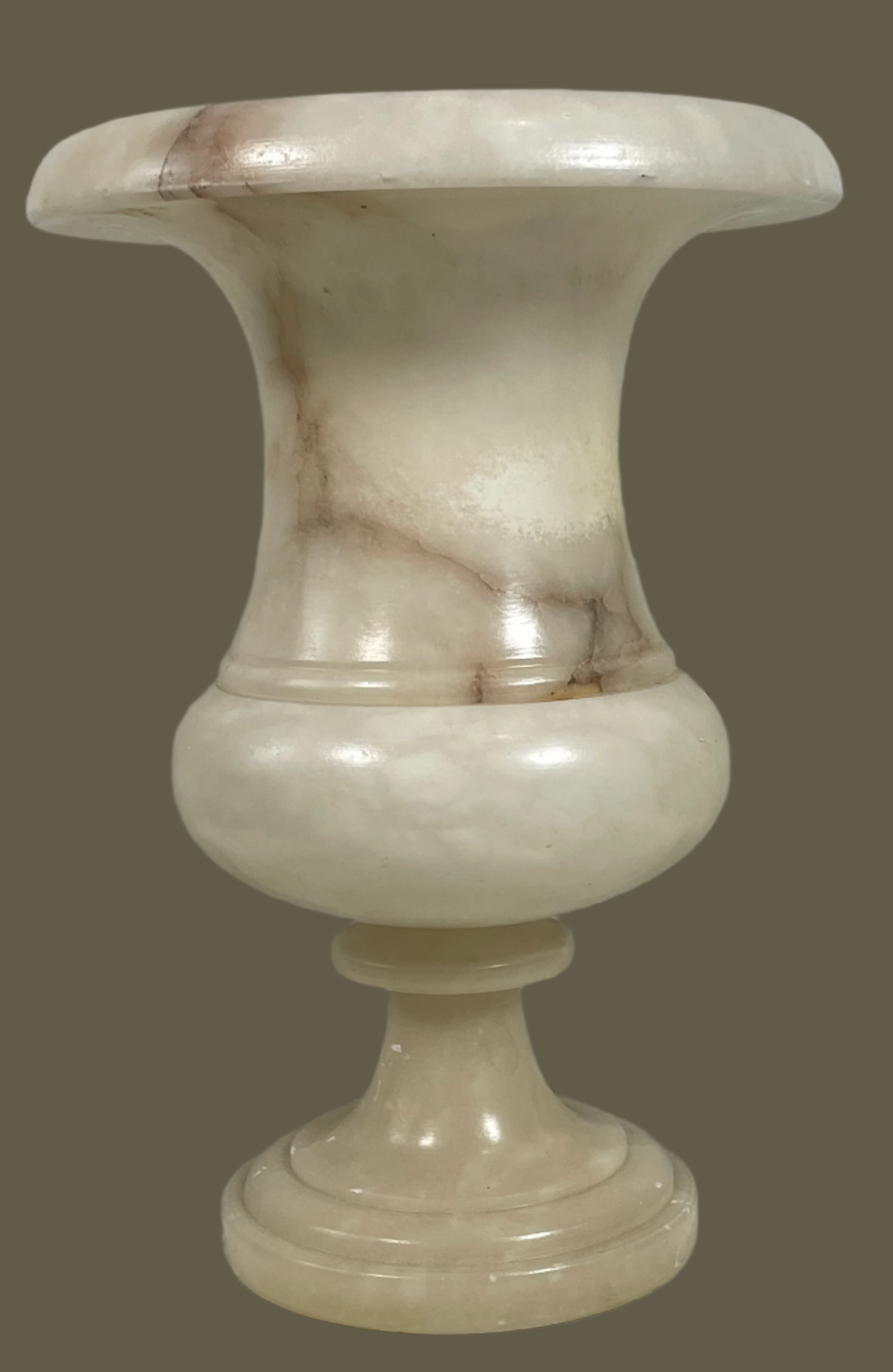 Art Deco Alabaster Urn Campana Table Lamp, Height 34 cm.