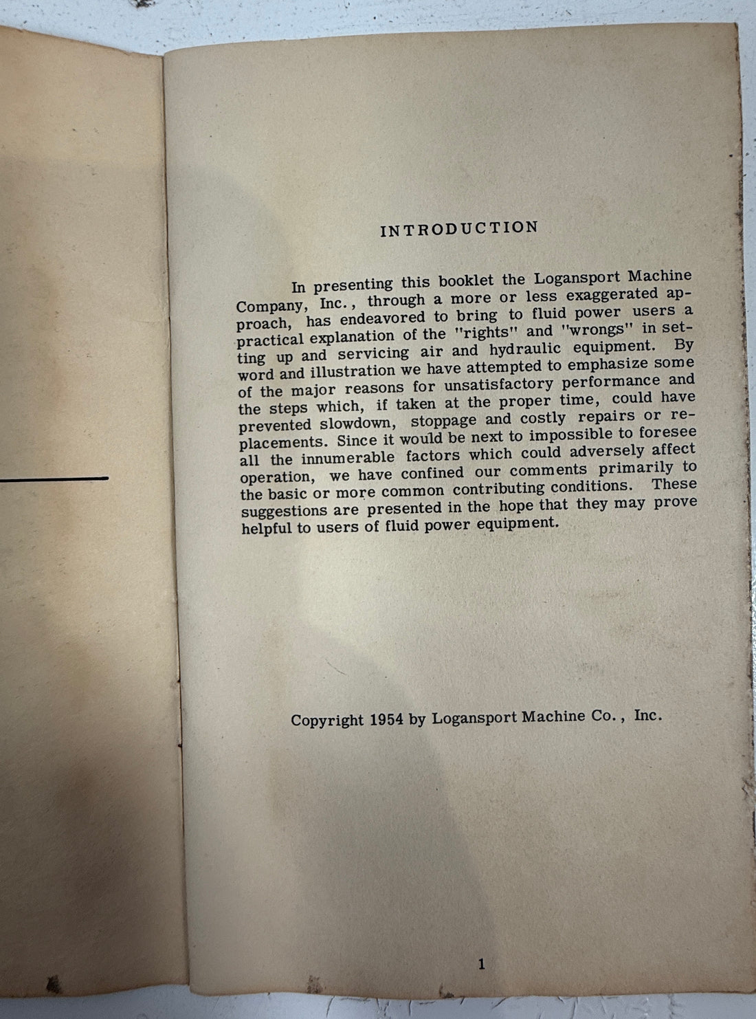 1954 Industrial Booklet – Air & Hydraulic Maintenance Guide