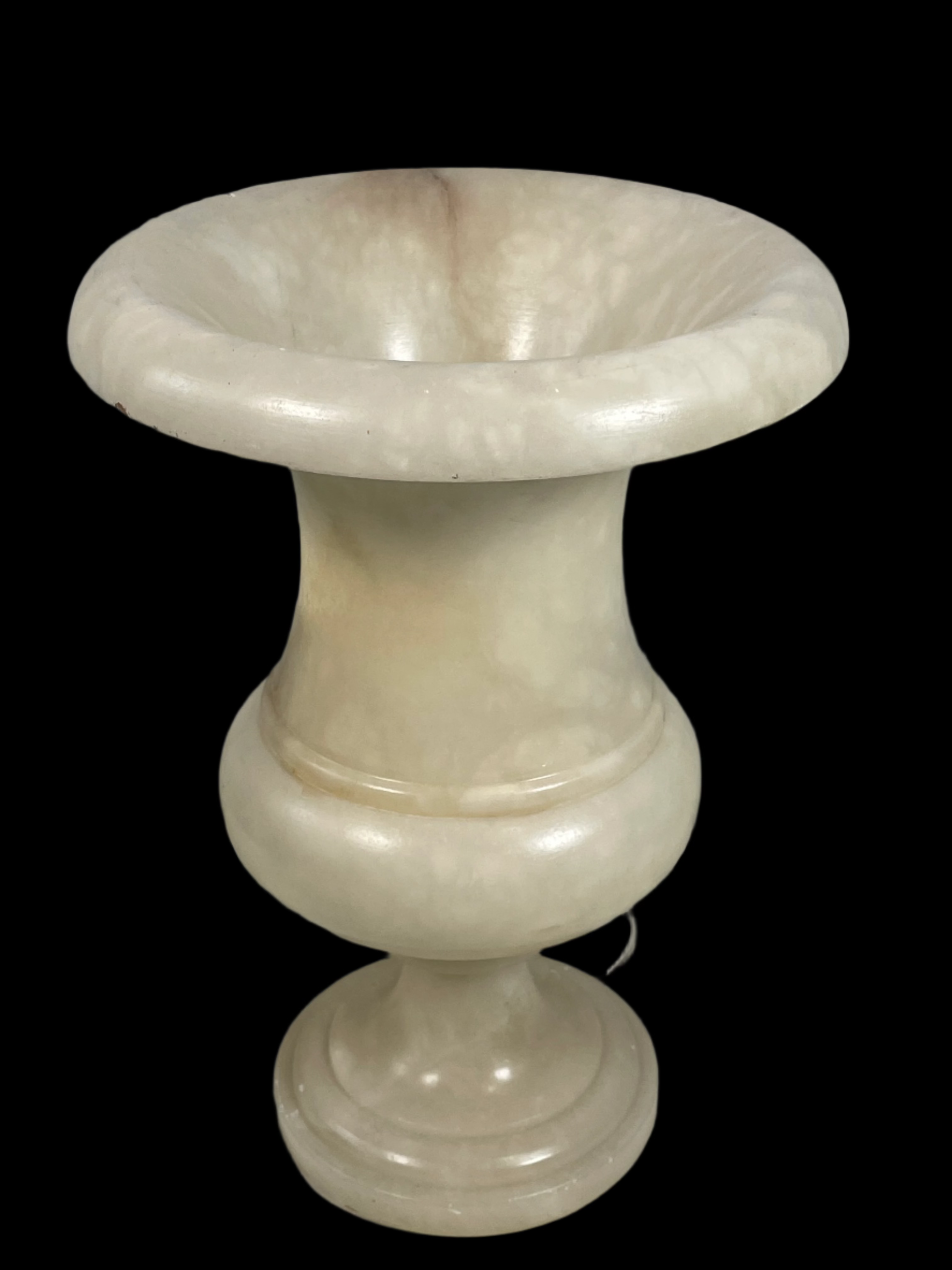 Art Deco Alabaster Urn Campana Table Lamp, Height 34 cm.
