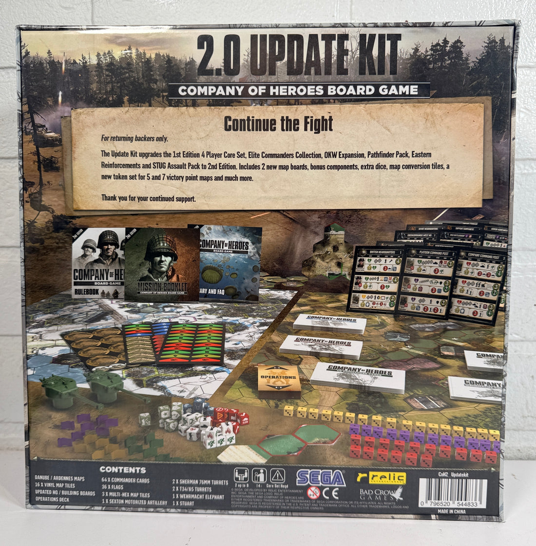 Company of Heroes 2nd Edition Update Kit board game expansion. Includes updated maps, cards, dice and components. Requires original game to play.
