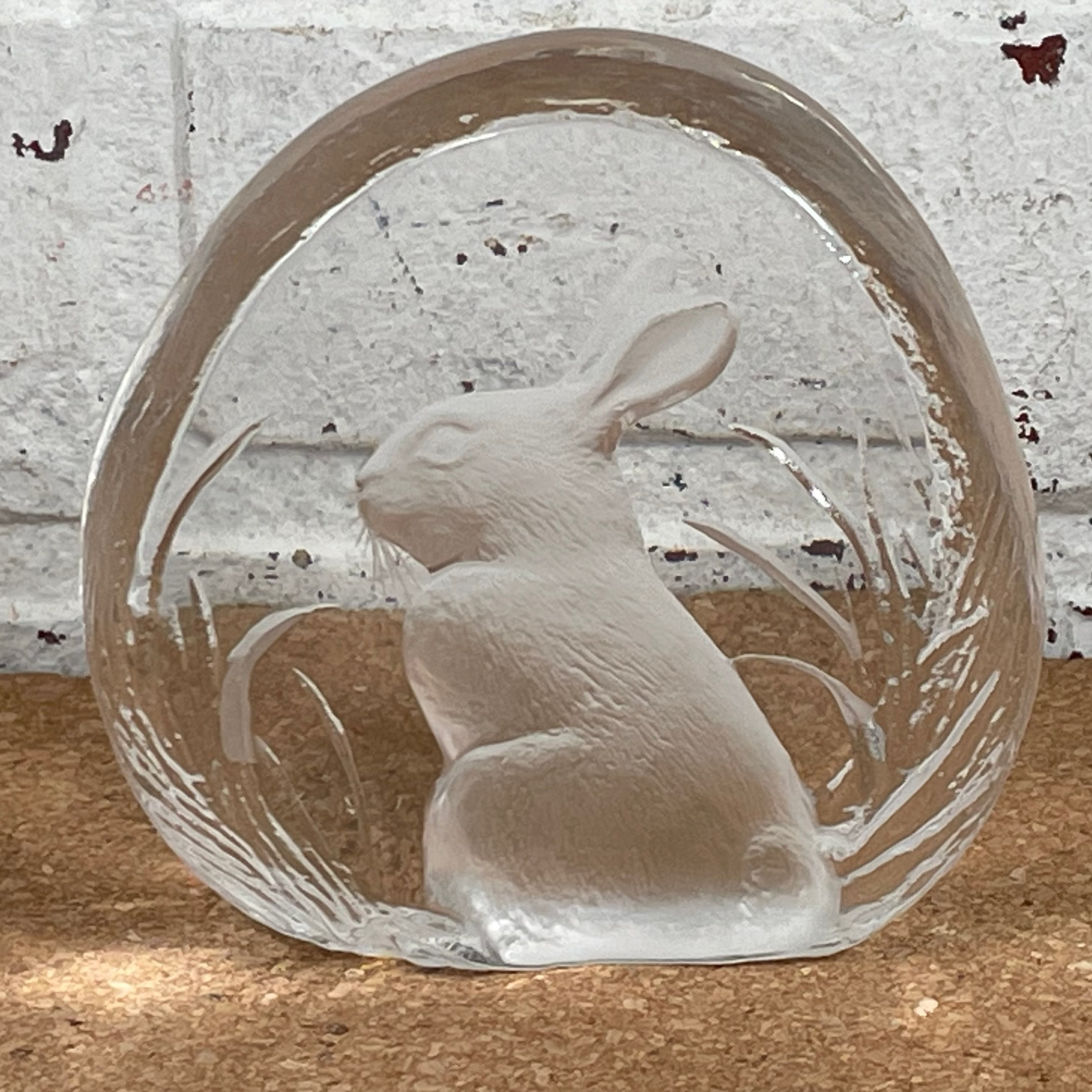 Lapin de collection Mats Johansson n° 3281 – Sculpture en verre d'art suédoise artisanale