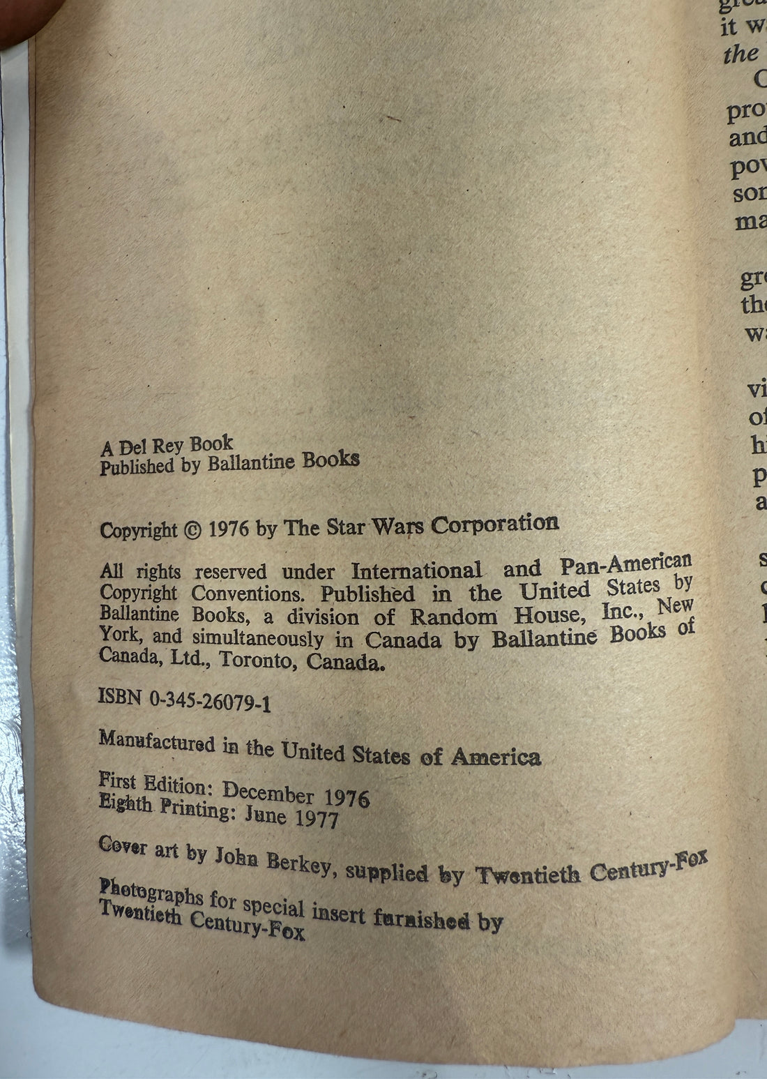 Vintage 1977 Star Wars Paperback – First Del Rey Edition