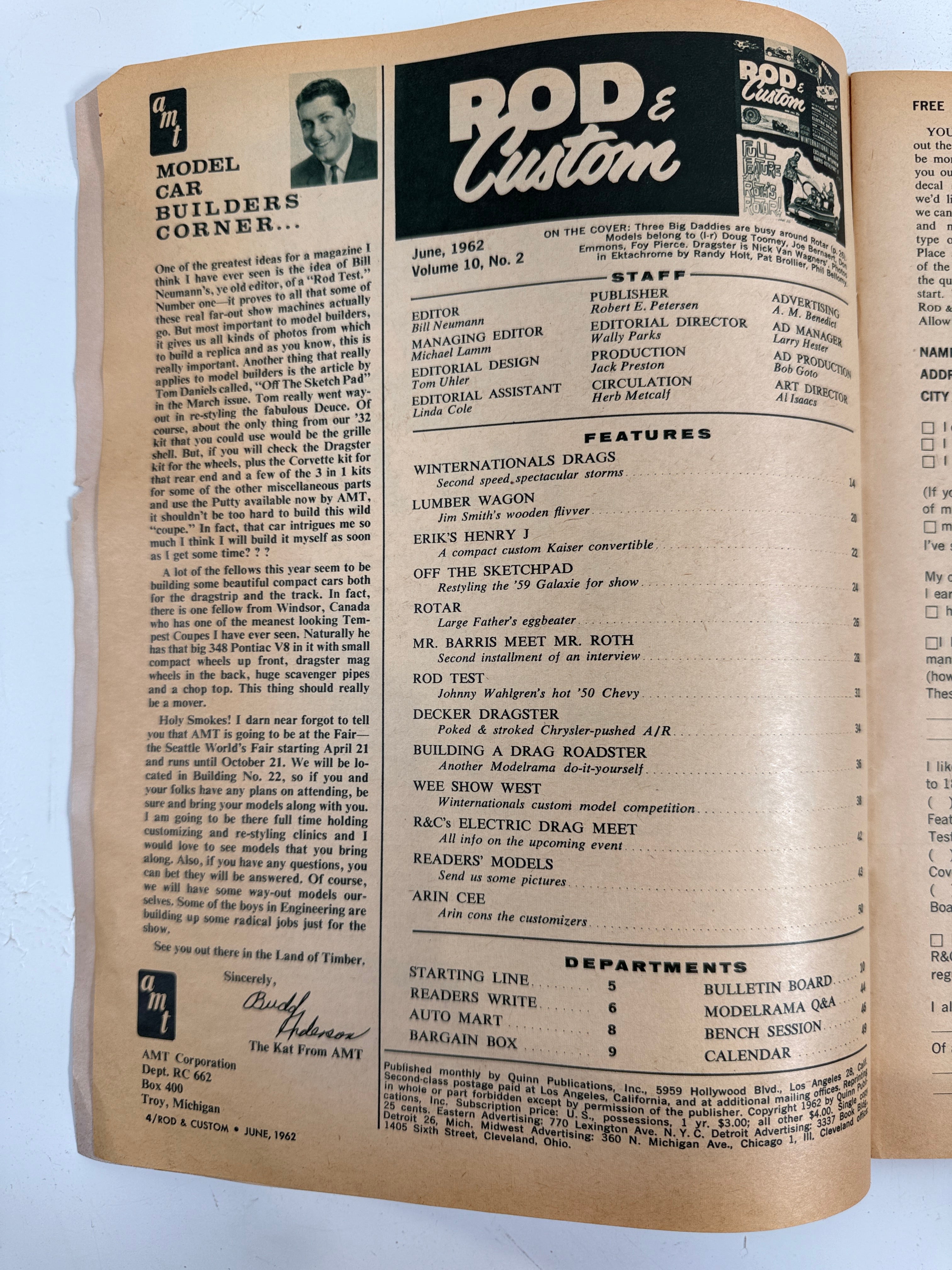 Vintage 1962 Rod & Custom Magazine – Ed Roth Rotar Feature