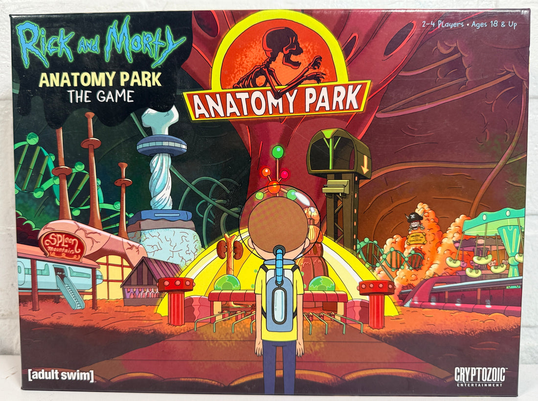 Rick and Morty Anatomy Park The Game complete board game by Cryptozoic. Adult Swim collectible strategy game with box and pieces included.