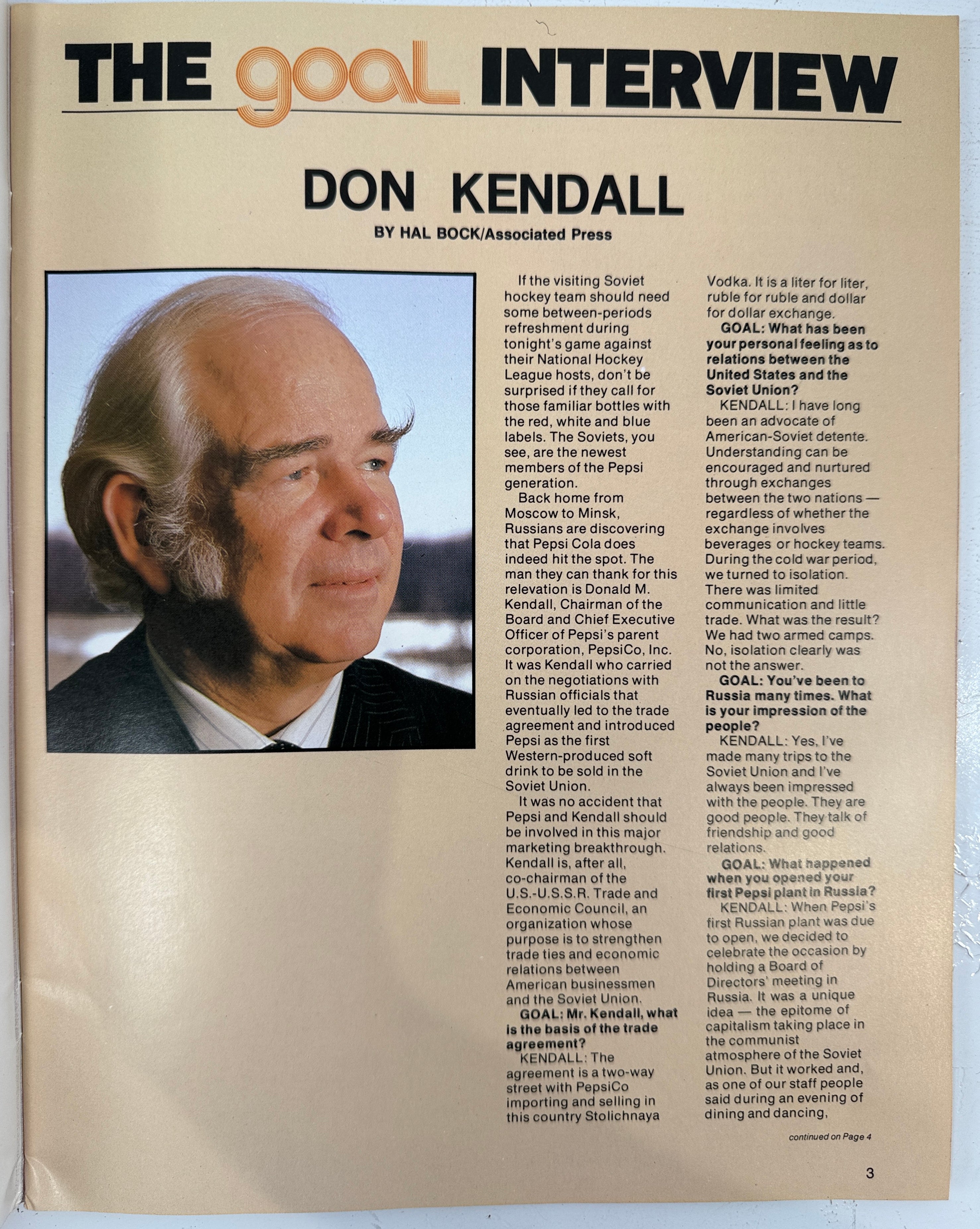 Programme de hockey URSS contre LNH 1976 – Édition spéciale Goal