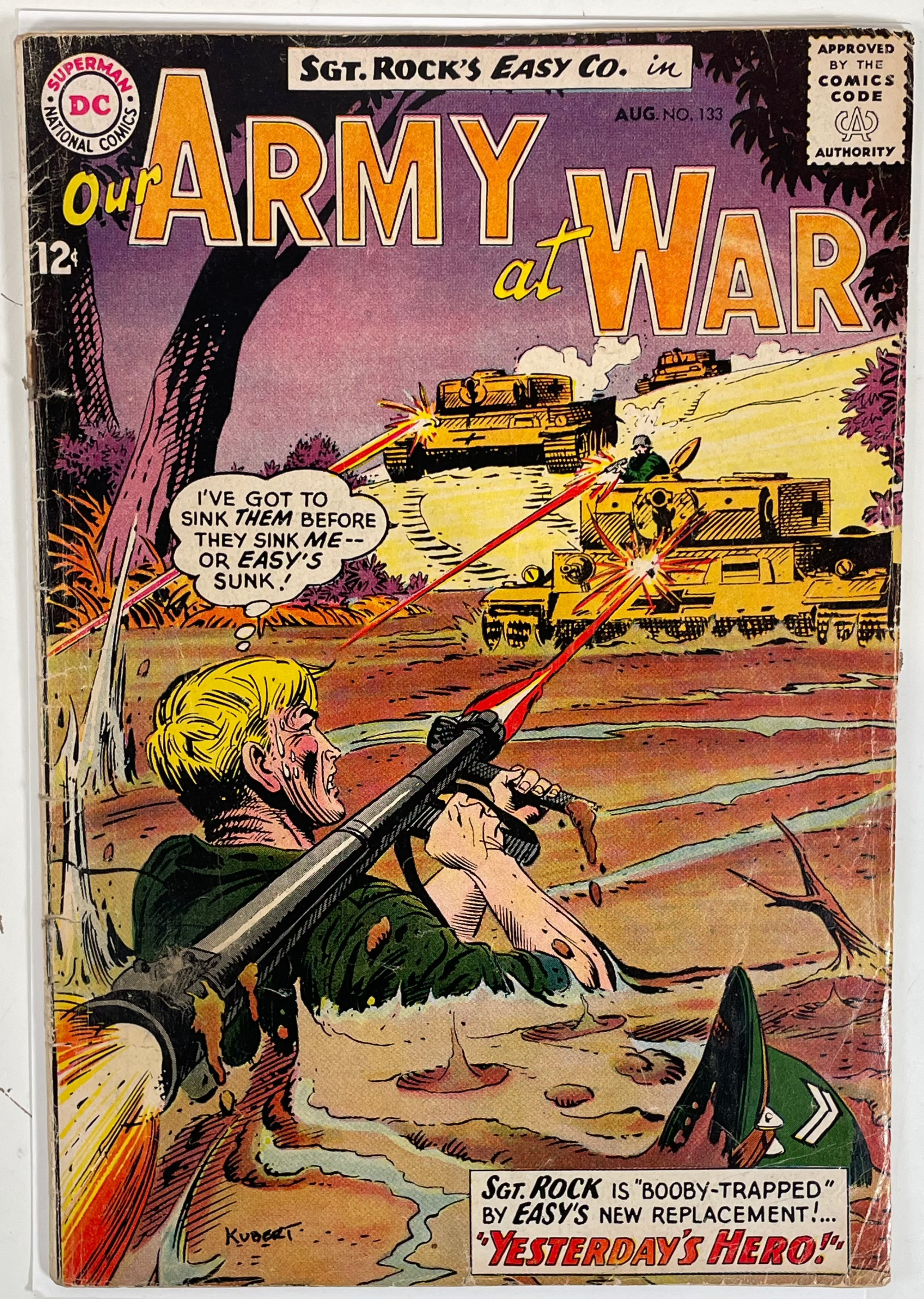 Our Army at War #133 – "Yesterday's Hero!" – DC Comics – 1963 – VG Condition