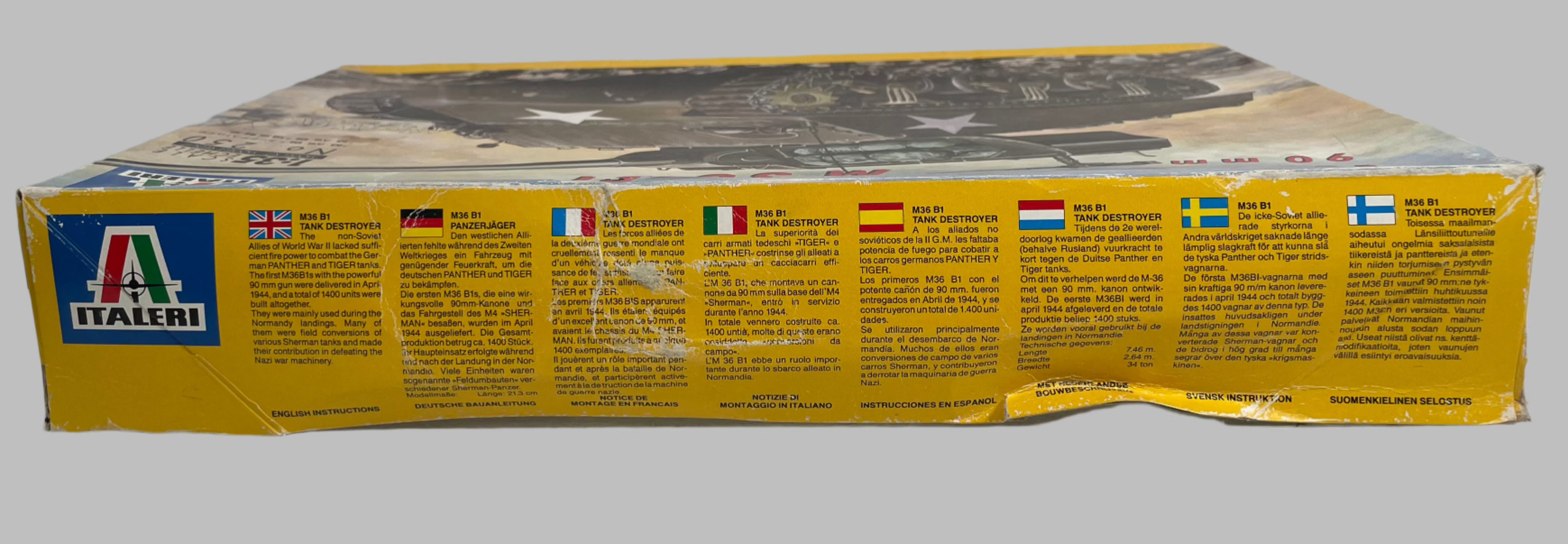 ITALERI 1:35 M36B1 90mm Tank Destroyer Model Kit #250 GMC *COMPLETE UNSTARTED*