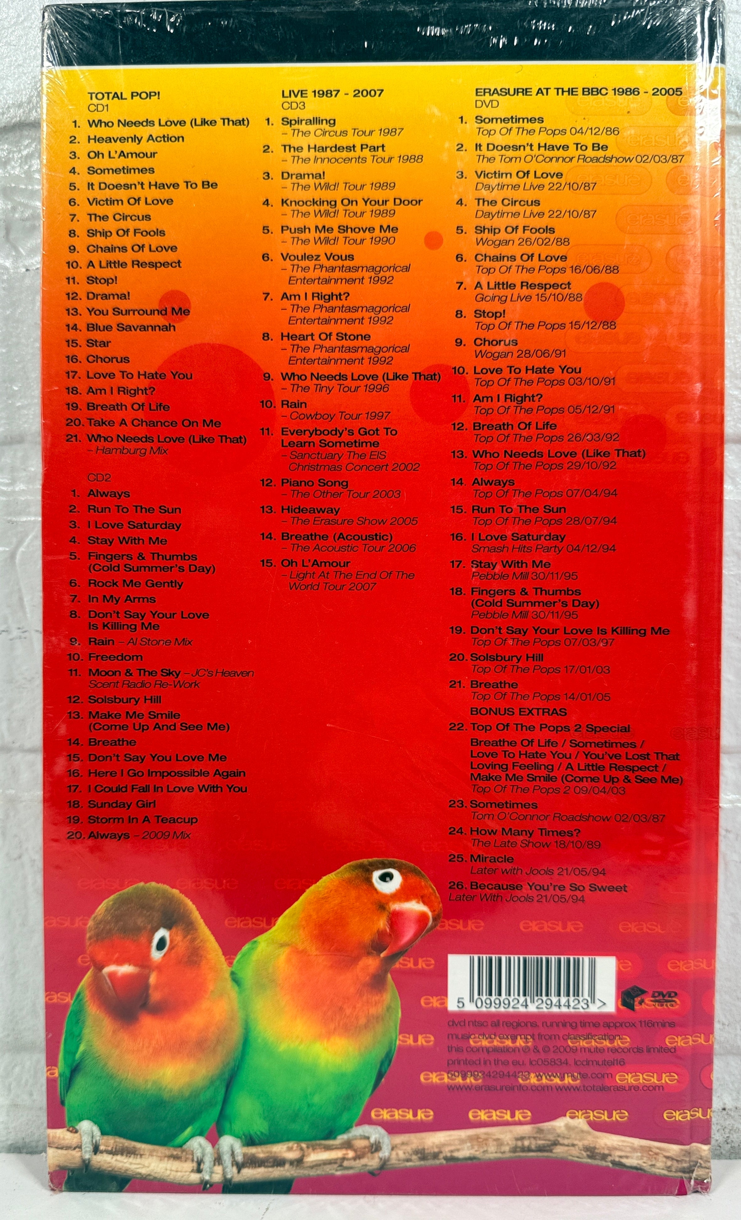 Erasure Total Pop Deluxe sealed 4 disc box set with 40 hits, booklet, BBC performances and bonus content. Rare collector synthpop release.