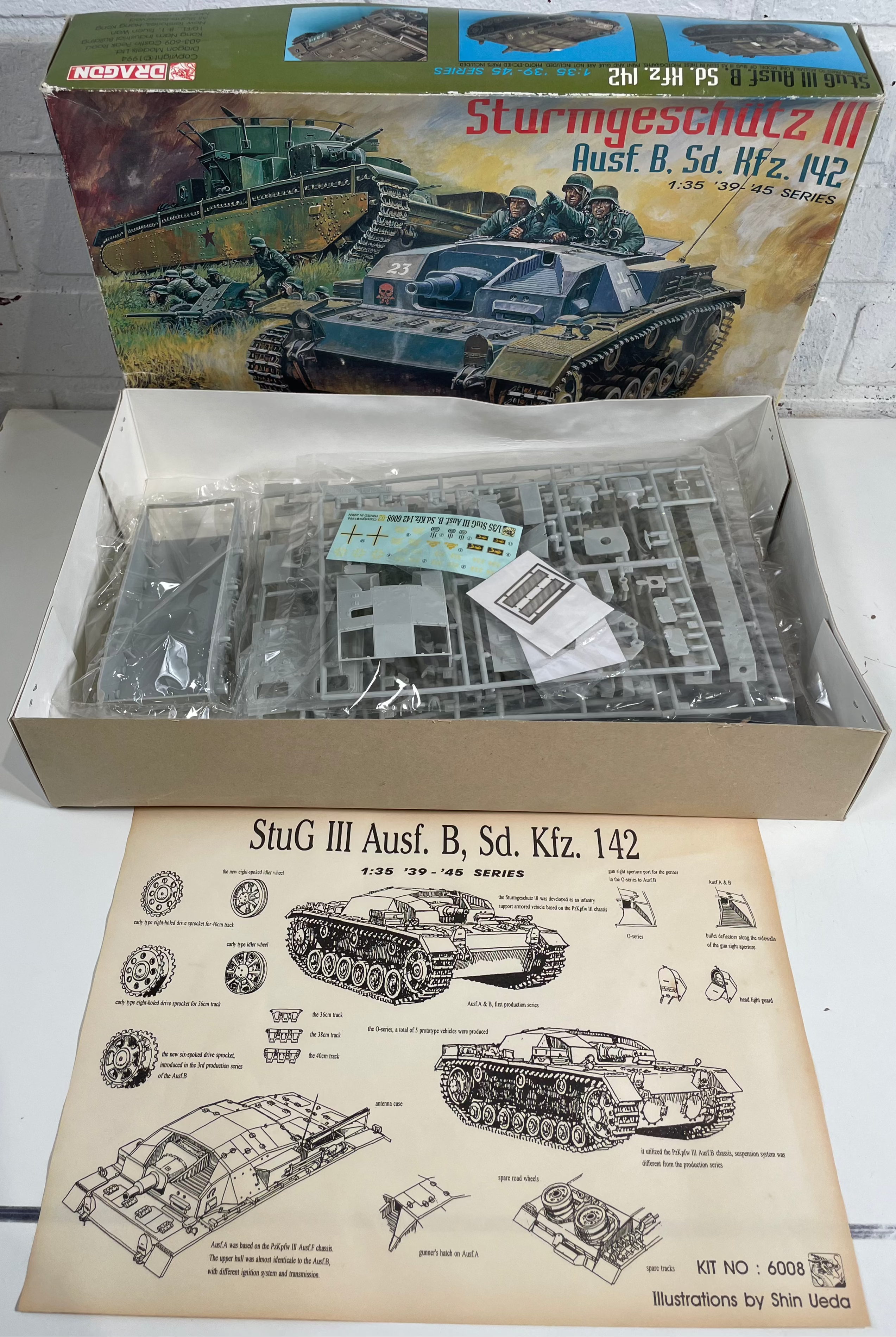 Dragon 6008 – Sturmgeschütz III Ausf. B Sd.Kfz. 142 – 1:35 Scale Model Kit – COMPLETE & UNSTARTED