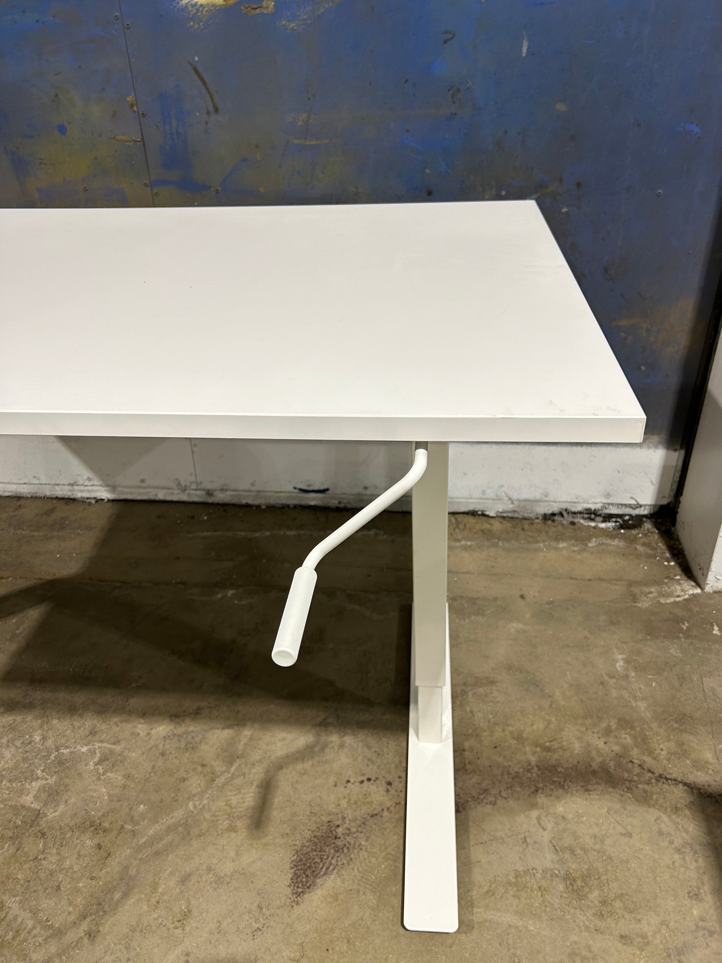 White Adjustable Sit Stand Desk