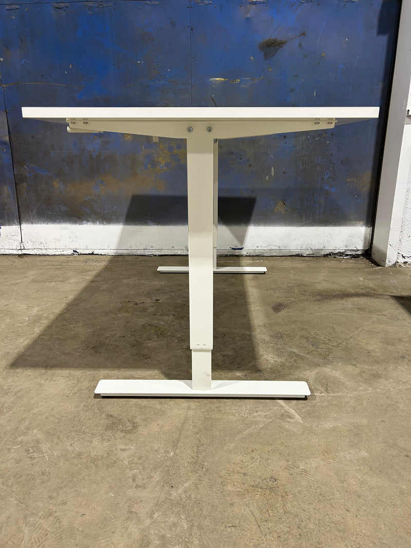 White Adjustable Sit Stand Desk