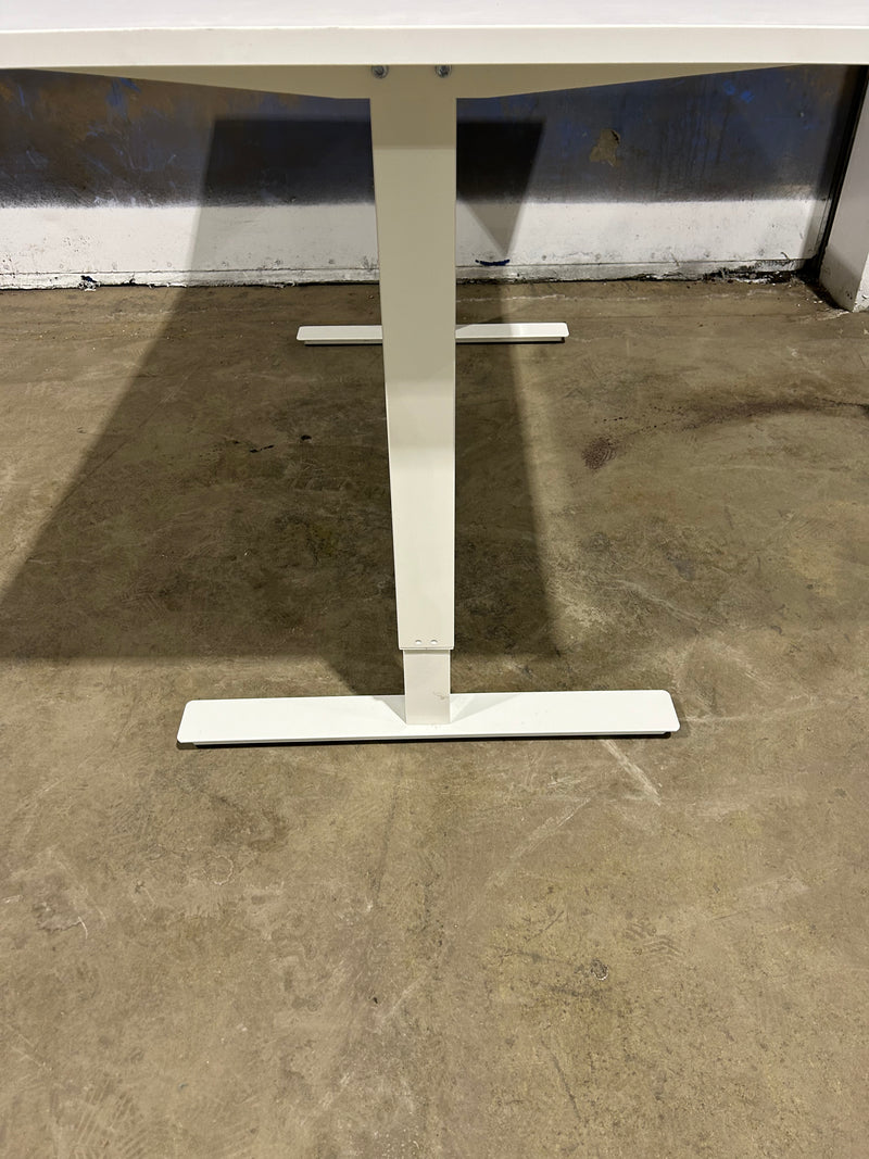 White Adjustable Sit Stand Desk