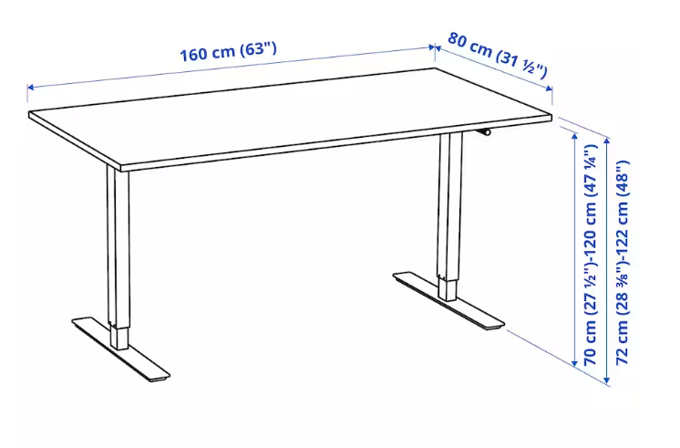 White Adjustable Sit Stand Desk