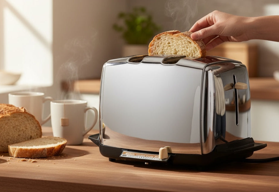 Vintage Sunbeam chrome toaster Model T-40-1 Radiant Control automatic mid century kitchen appliance made in Canada collectible retro décor toaster.